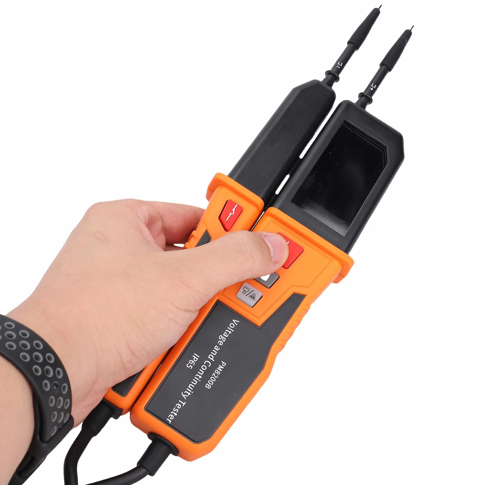 Cyfrowy Wodoodporny Tester Napięcia i Ciągłości do Prac Elektrycznych, Wielofunkcyjny Tester Obwodów z Wykrywaniem Kolejności Faz, Klasa Bezpieczeństwa CAT IV 600 V, dla Profesjonalistów