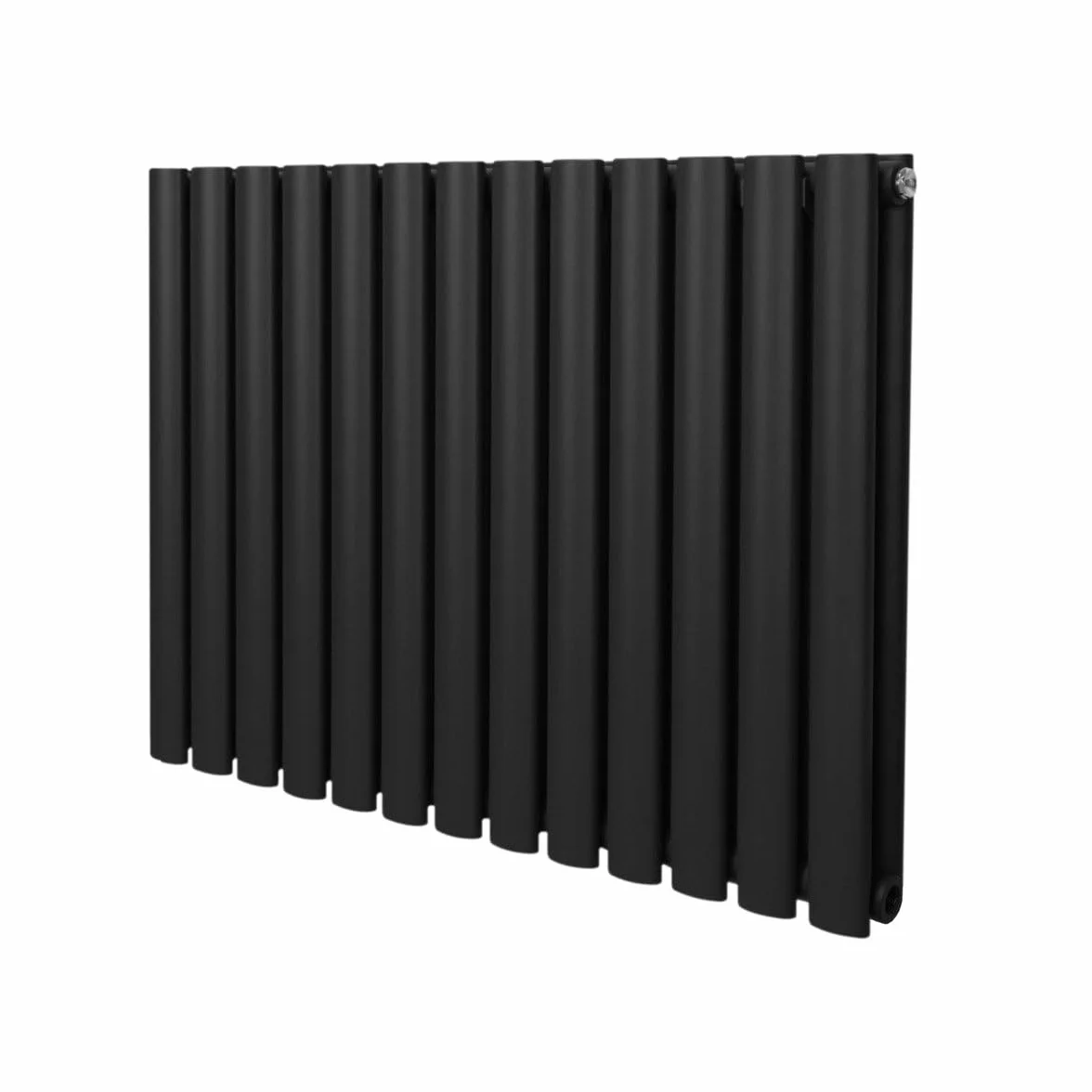Owalny grzejnik kolumnowy 600mm x 780mm nowoczesny designerski podwójny panel centralnego ogrzewania grzejnik matowy czarny stal węglowa poziomy kuchnia salon łazienka darmowa szczotka do czyszczenia