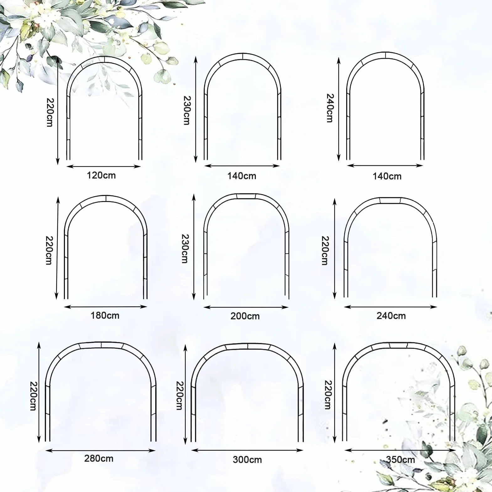 Łuk ogrodowy metalowa rama pergola altanka krata dla roślin 240x220x40 cm