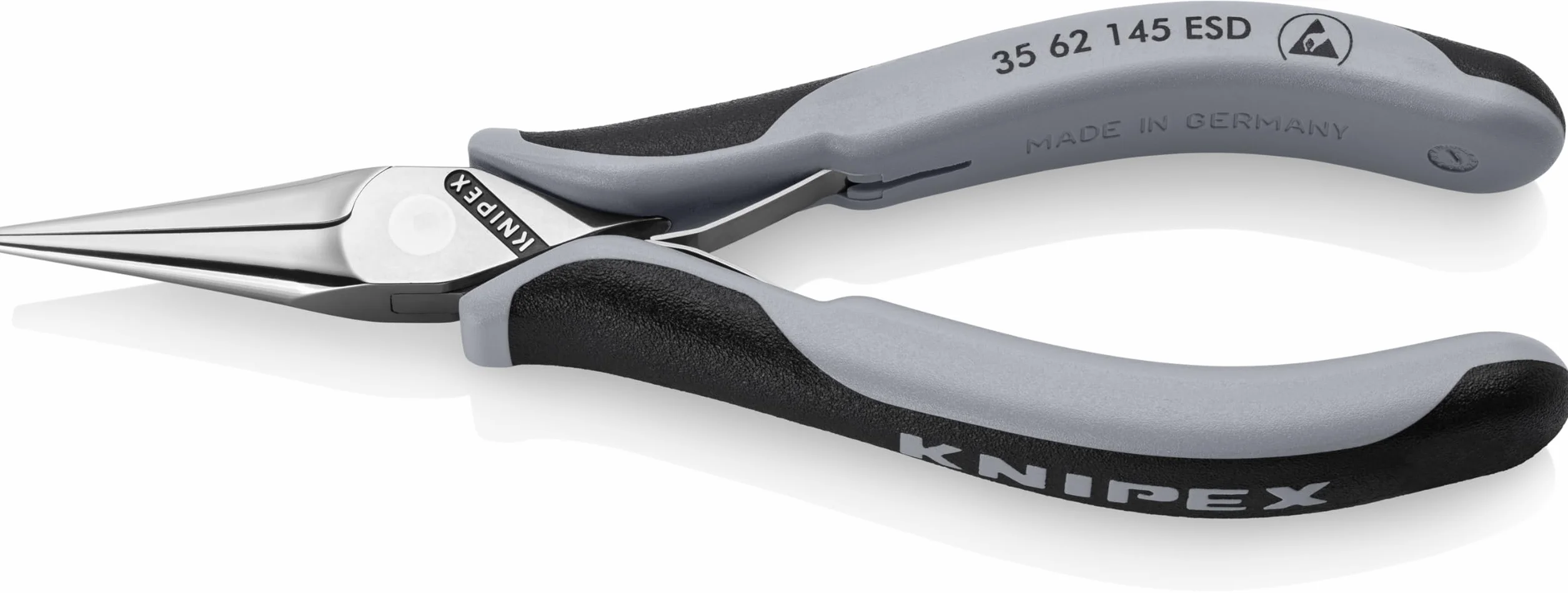 KNIPEX Szczypce ESD dla elektroników ze złączem wsuwkowym polerowana na wysoki połysk z osłonkami wielokomponentowymi 145 mm, 35 62 145 ESD