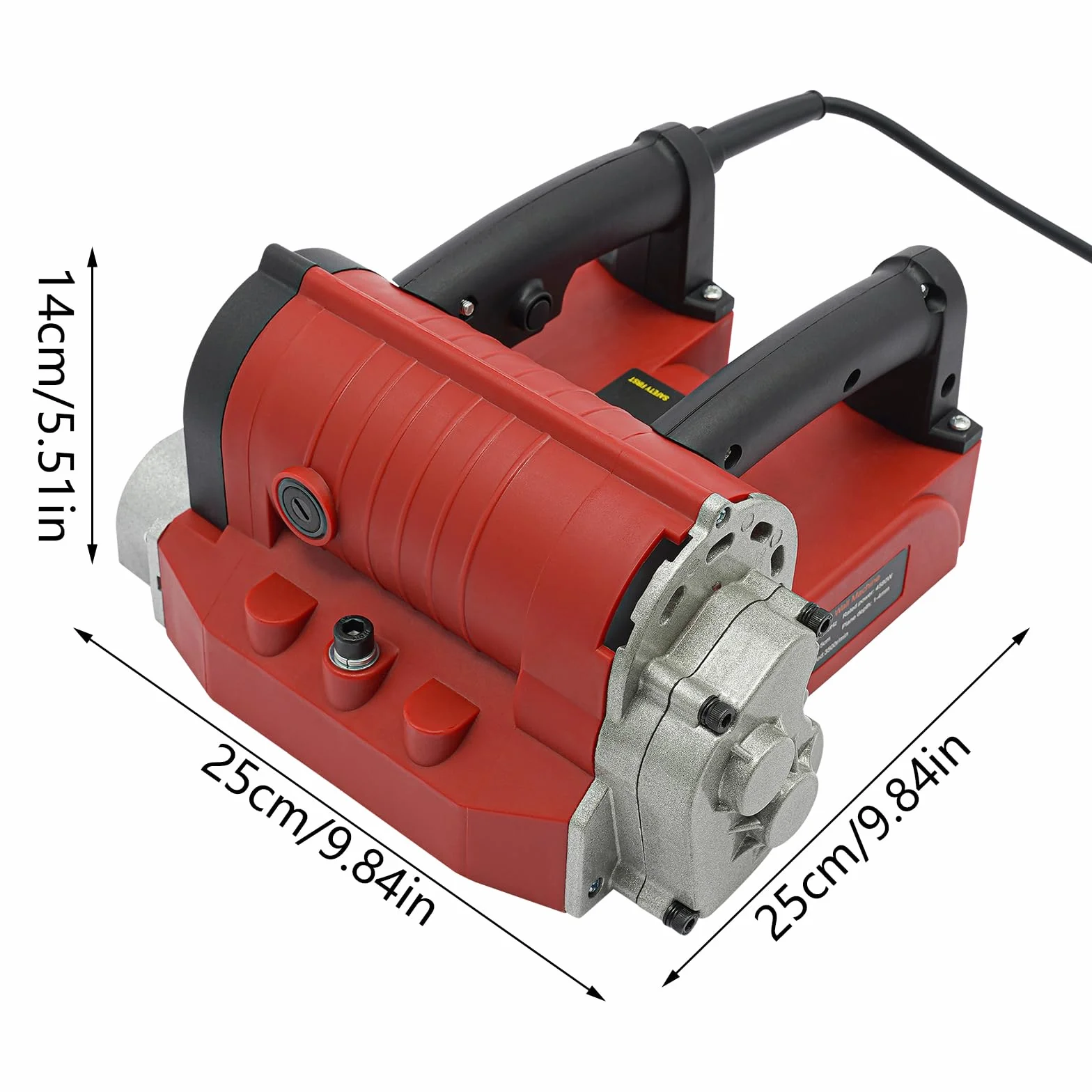 Szlifierka do betonu, 4580 W, elektryczna strugarka ścienna z 2 uchwytami, szerokość strugania 3500 obr./min 15 cm, regulowana głębokość strugania 1-4 mm, do ścian, sufitów i podłóg