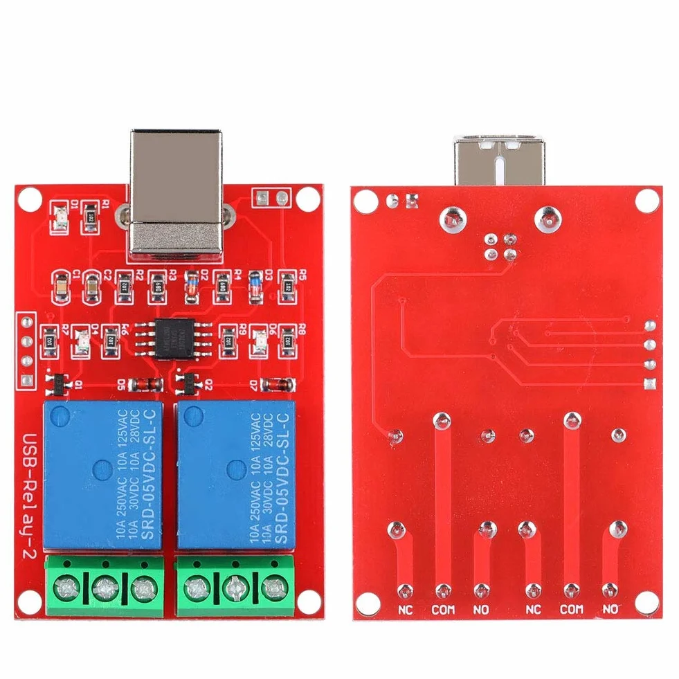 Przekaźnikowy przełącznik sterujący USB Moduł PC USB inteligentny kontroler USB 2-kanałowy 5 V, system wsparcia: dla systemu XP 32 bit, 64 bit