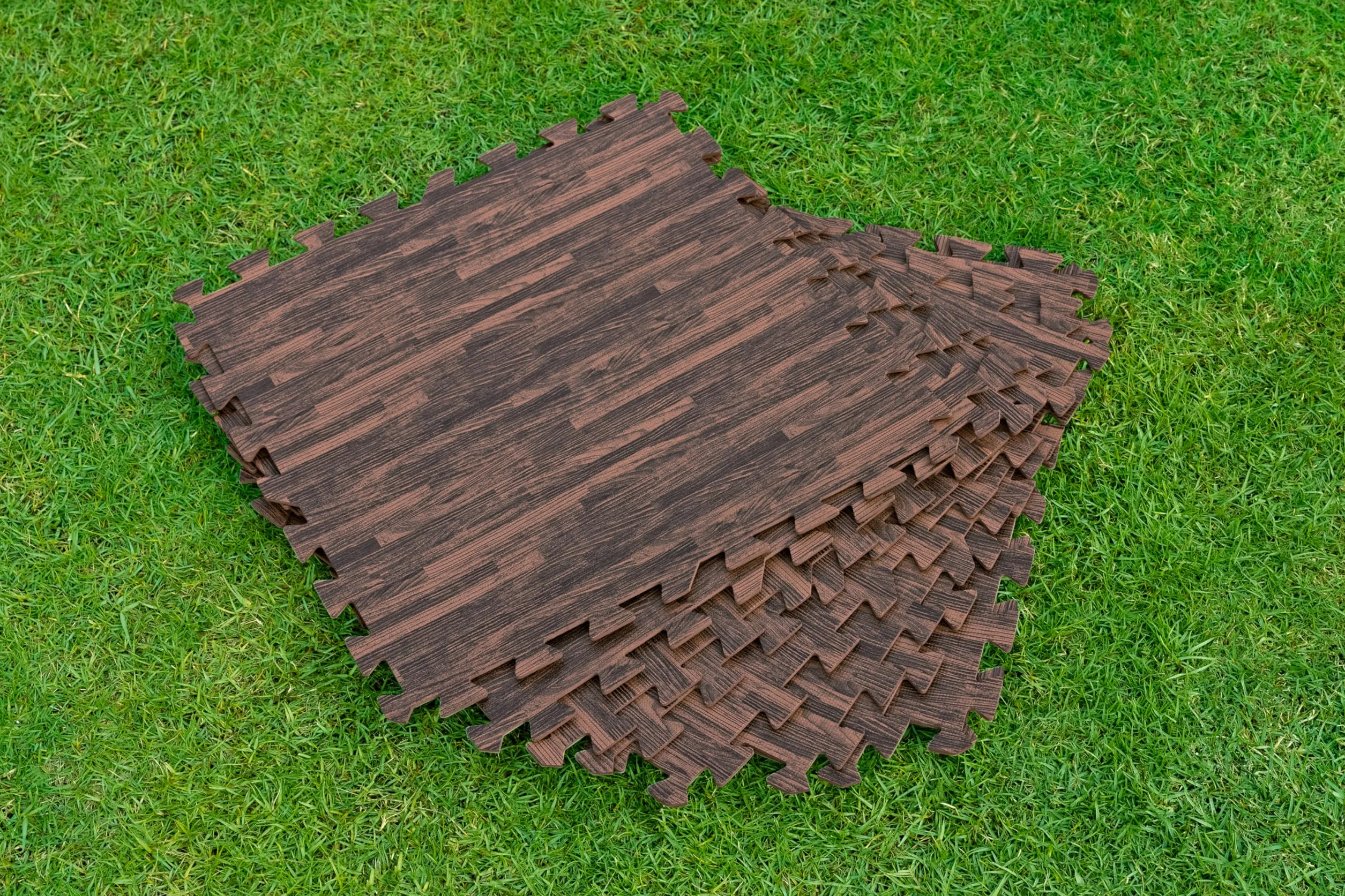Bestway Płytki ochronne basenowe zestaw 12 sztuk 50 x 50 cm wygląd drewna palisandr