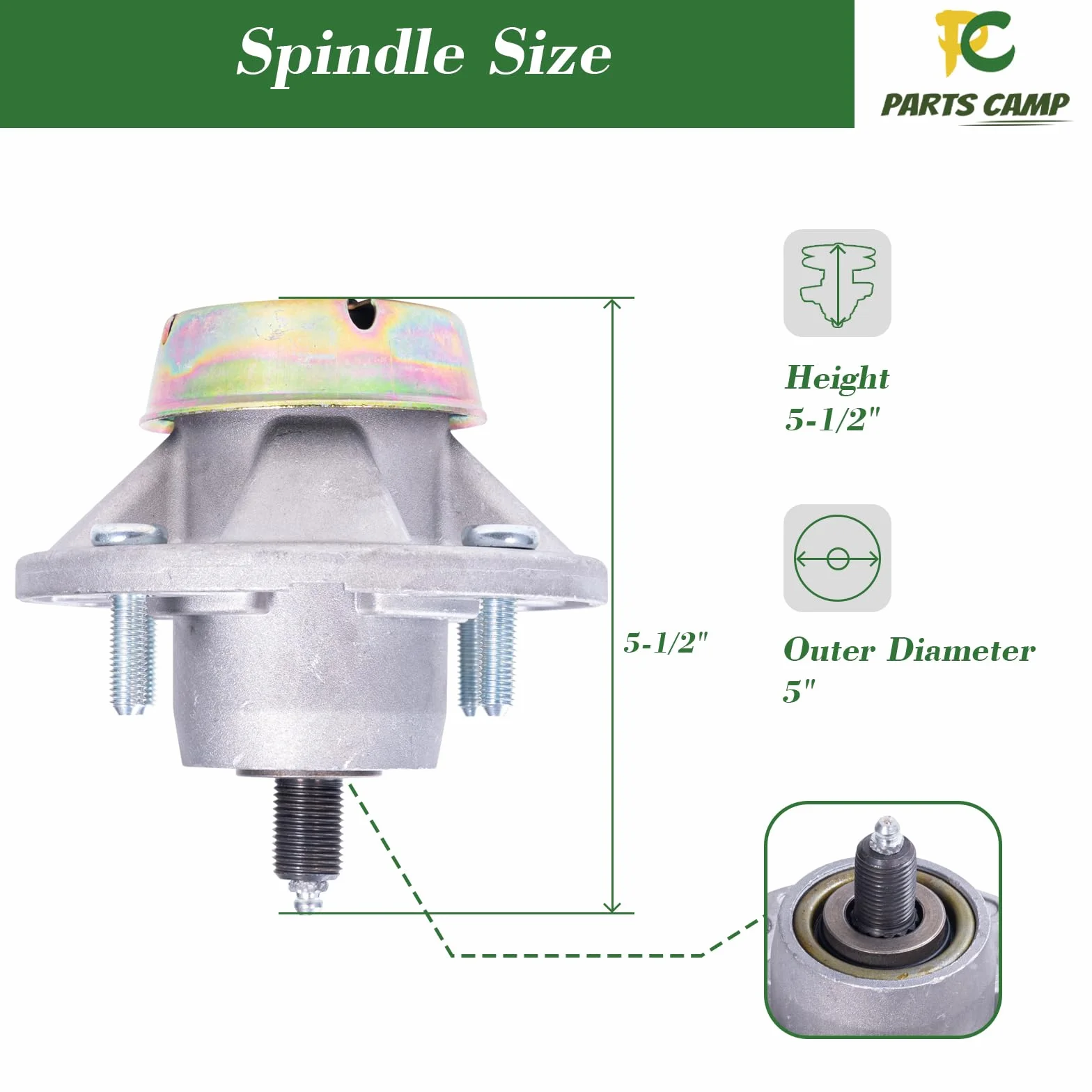 John Deere Wrzeciono pokładowe do kosiarki X520 X500 X530 LT133 LT155 LT166 3-pak