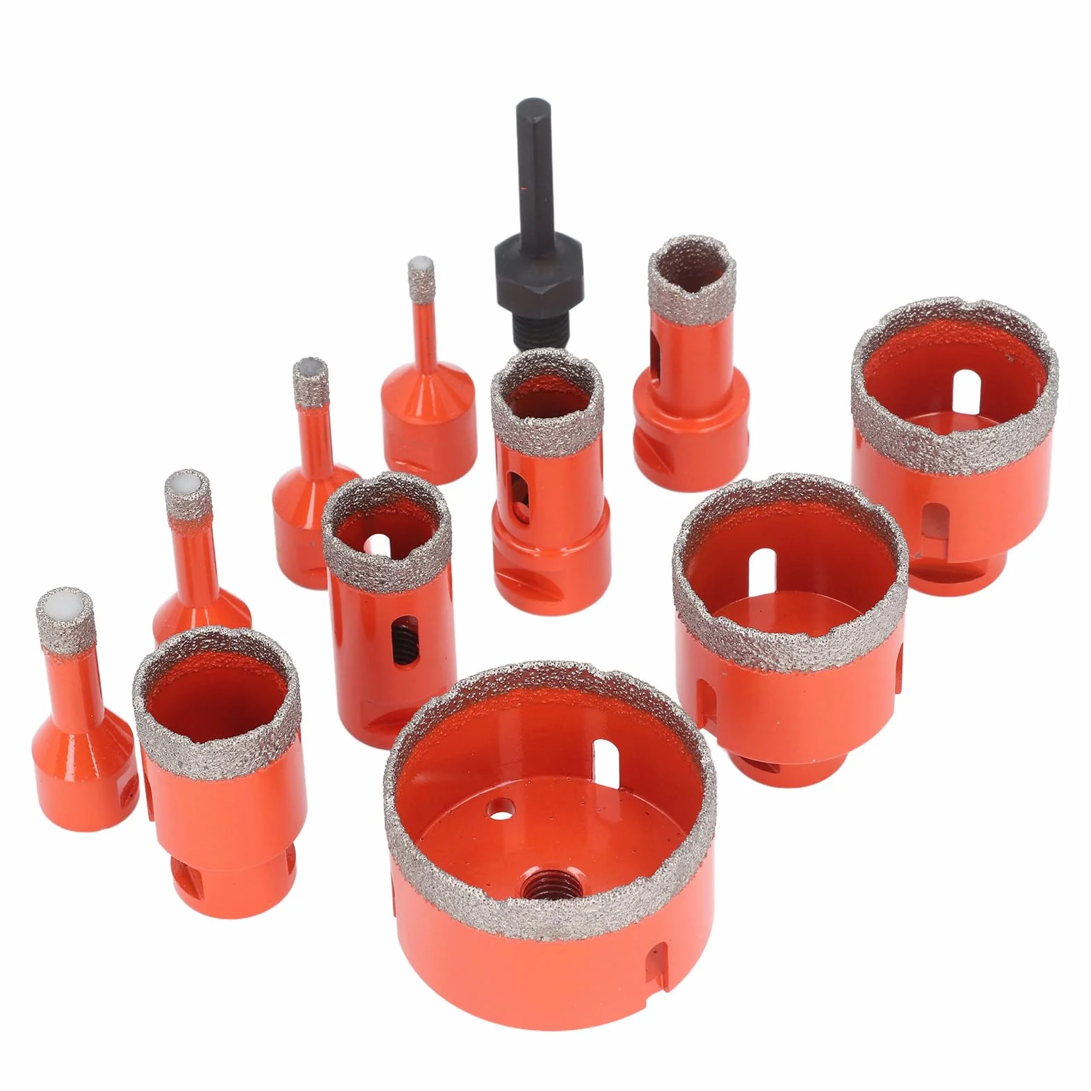 RiToEasysports Zestaw Otwornic do Płytek 11-częściowy Zestaw do Marmuru z Granitu Ceramicznego z Adapterem z Chwytem Sześciokątnym M14 Technologia Wosku Chłodzącego Bez Wysiłku Zapewniająca Płynne