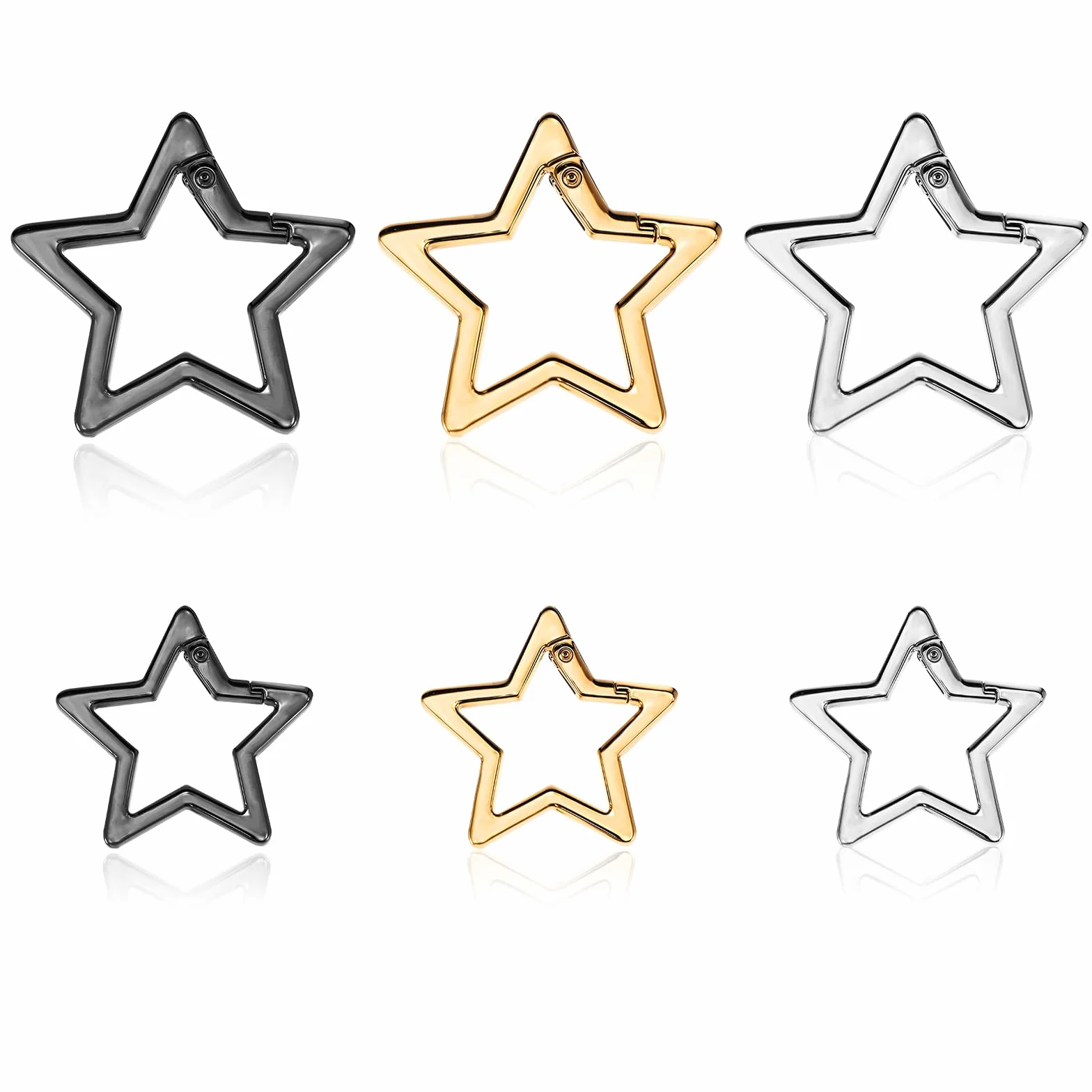 Nogeqi 6 sztuk gwiazd, karabińczyk, gwiazda, breloczek, karabińczyk, gwiazdka, karabińczyk, karabińczyk, małe akcesoria DIY, na wędrówki, sport, kemping, wędkowanie