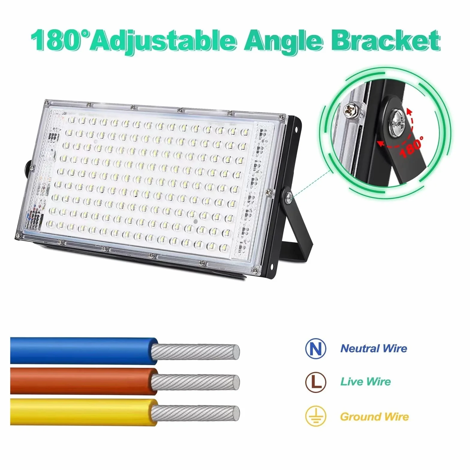 Światła bezpieczeństwa Zewnętrzne światło halogenowe Reflektory LED Oświetlenie zewnętrzne 150 W Projektor zewnętrzny LED Reflektor Lampa uliczna Ściana Ogród do ogrodu, podwórka, garażu, drzwi (Kol