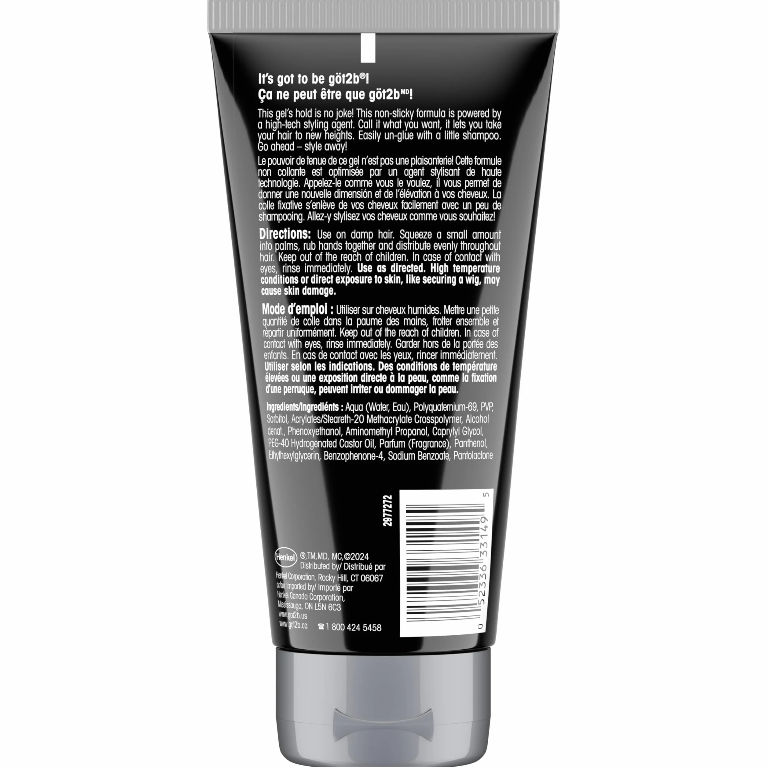 Schwarzkopf Got2B Ultra klejony żel do włosów, utrzymuje się do 72 godzin, bez białych pozostałości, kontrola krawędzi, wegańska, bez silikonu, 170 g, opakowanie może się różnić
