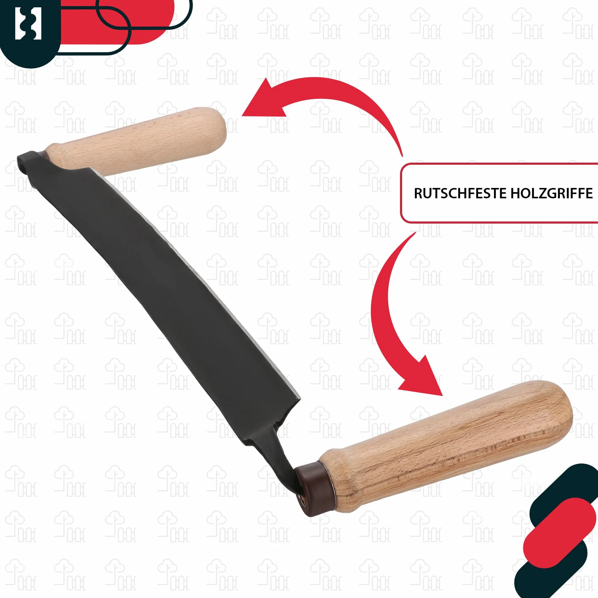 KOTARBAU® Ośnik do Korowania - 38 cm - Korowaczka - Strug Do Kory Drewna - Kuty - Prosty