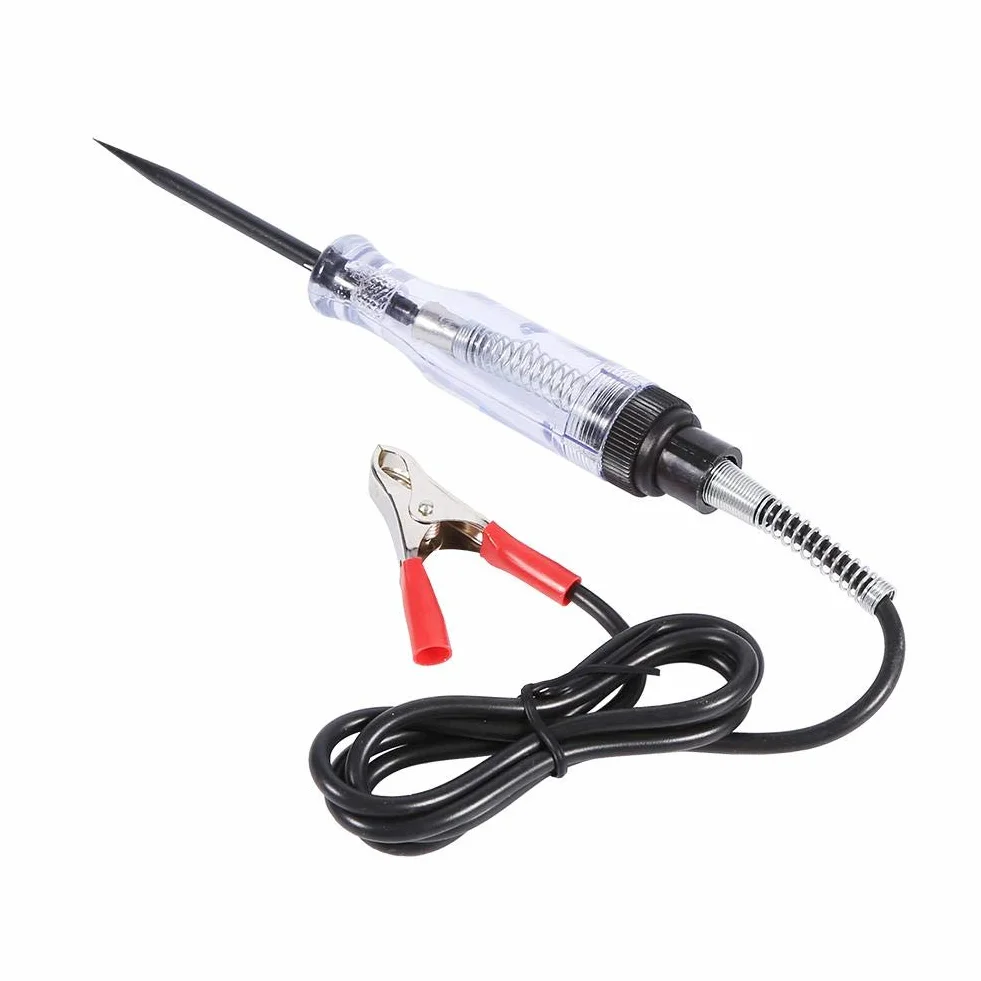 Fydun tester obwodu elektrycznego 6V 12V 24V DC tester obwodu drutu Auto samochód ciężarówka obwód napięcia Tester samochodowy test VoltMet długa sonda sonda żarówka 1pc