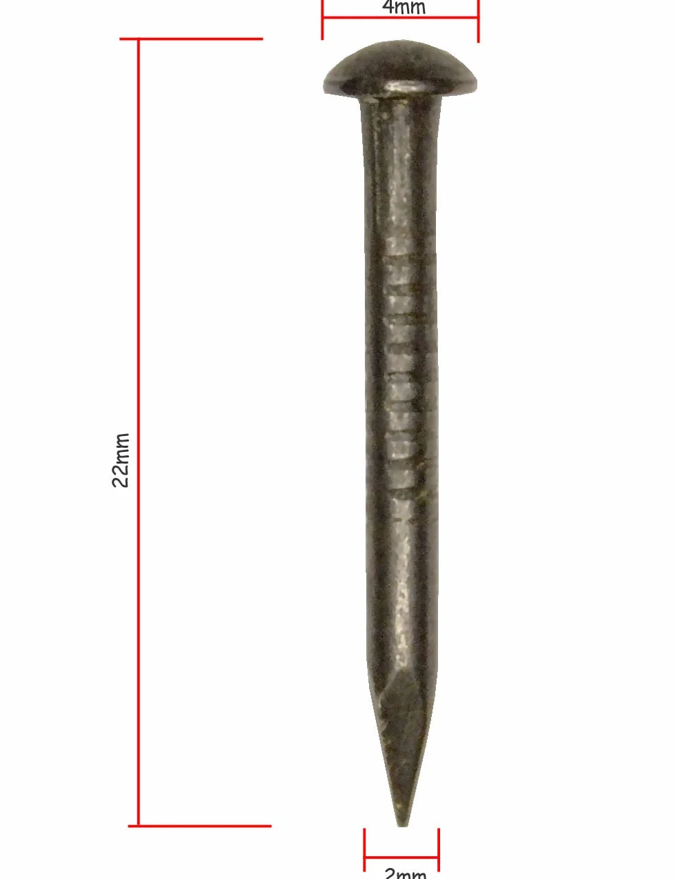 Fuxxer® 50 x antyczne gwoździe z mosiądzu w stylu vintage, brąz, 22 mm x 2 mm, zestaw 50 sztuk