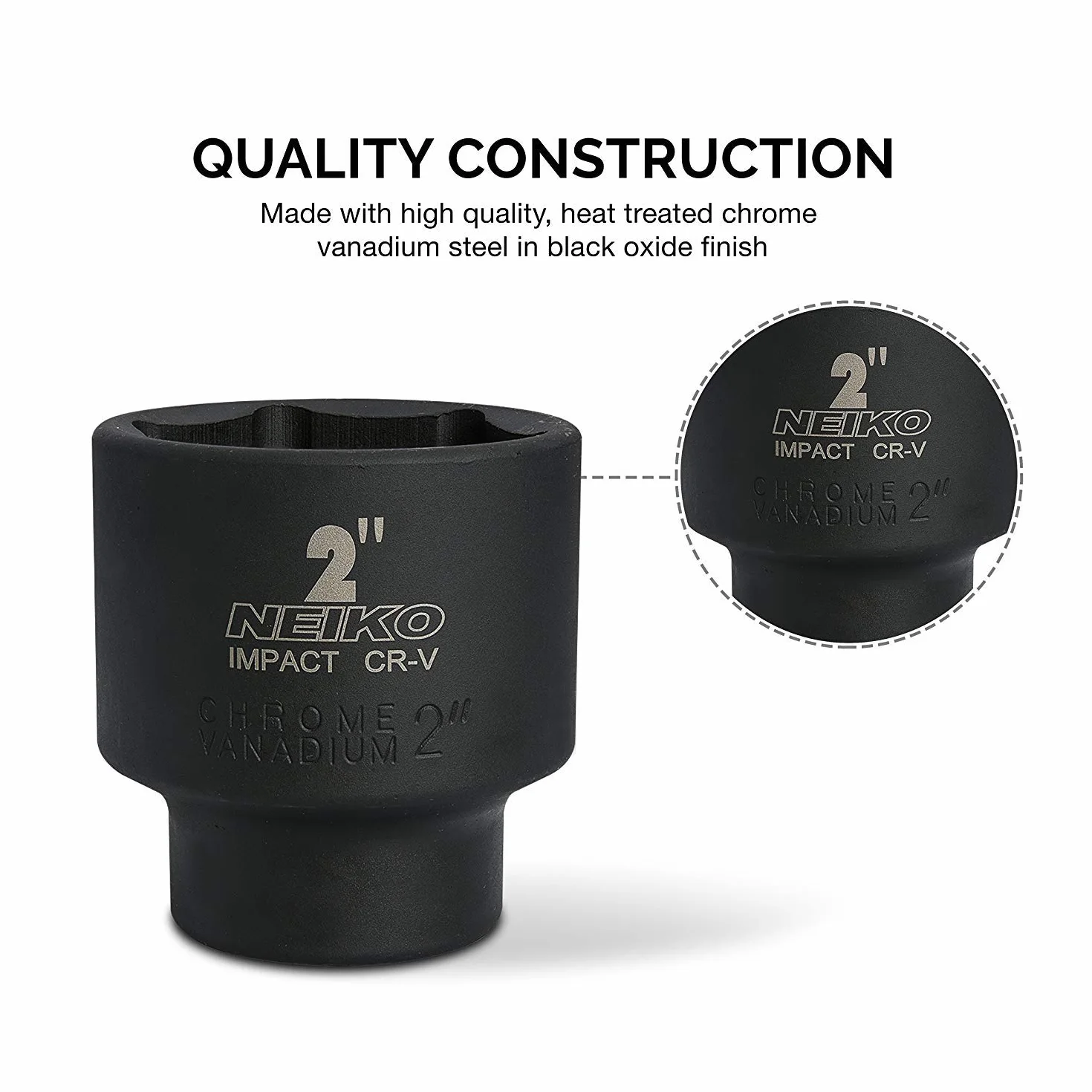 Neiko 02379 gniazdo 3/10,2 cm Drive Impact Set, SAE, CR-V (21 sztuk)