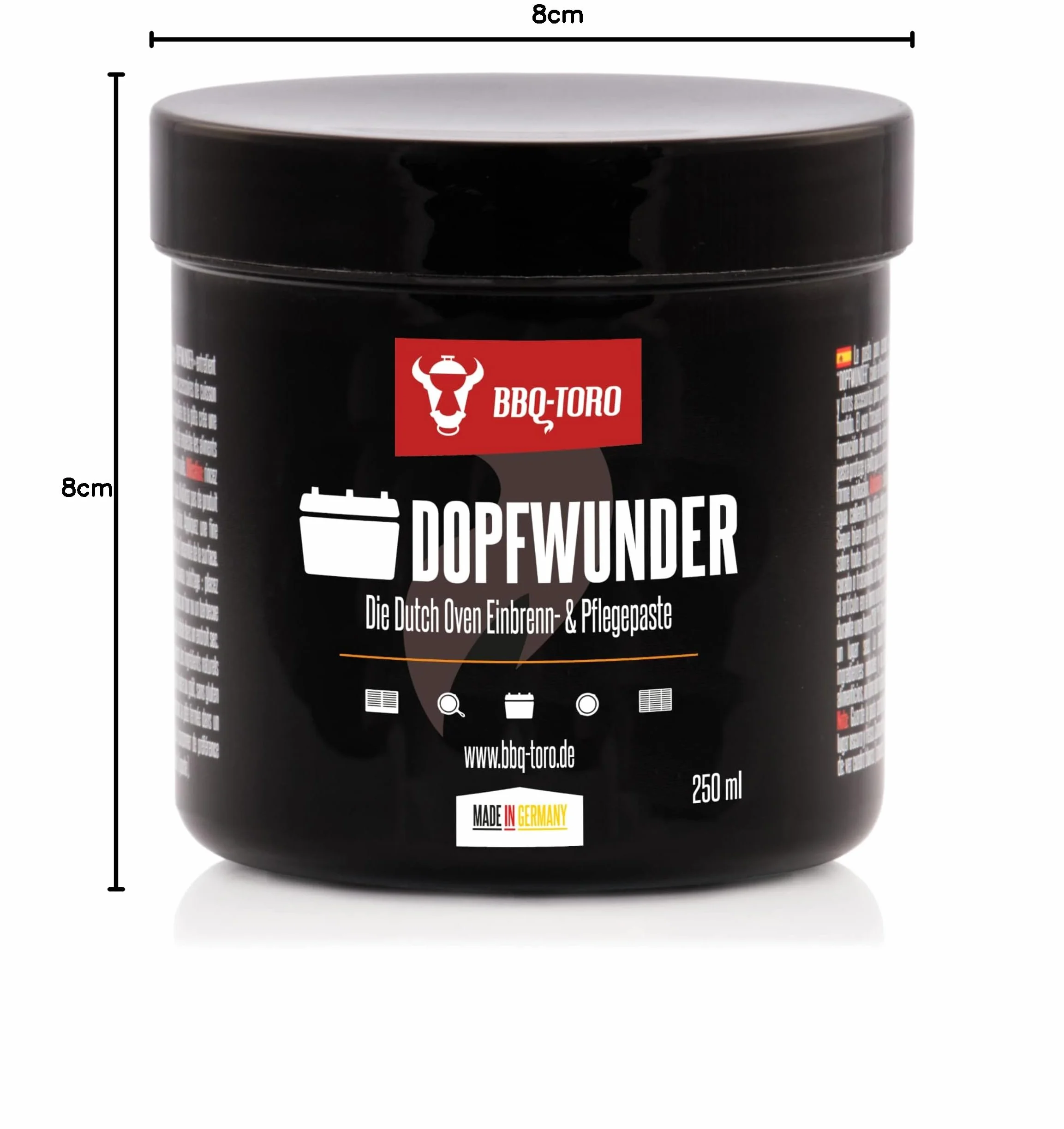 BBQ-Toro Zestaw do pielęgnacji Dutch Oven z pastą DOPFWUNDER 250 ml i olejkiem DOPFHELD 250 ml