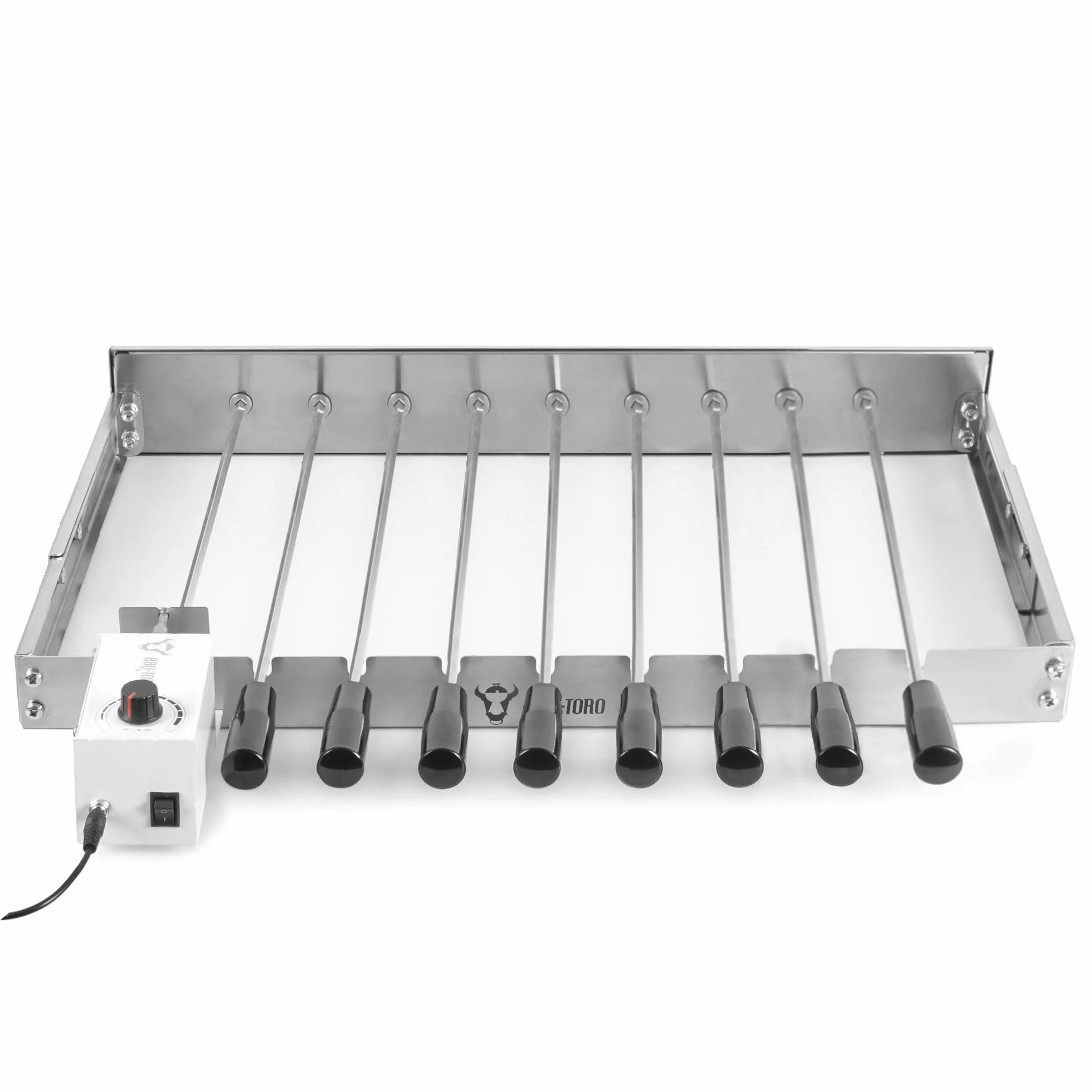 BBQ-Toro obrotowy rożen ze stali nierdzewnej 56 x 26-40 cm elektryczny z silnikiem