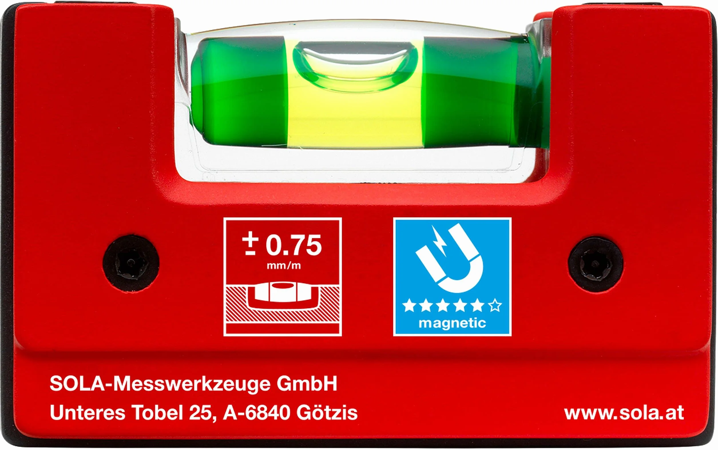 SOLA GOMAGNETICCLIP - Nivel de burbuja compacto GO! Magnetyczny klips