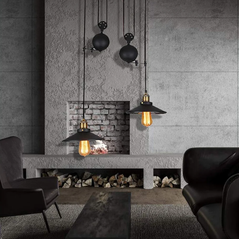 Wisiorek E27 Vintage Wisząca Lampa Retro Przemysłowy Metalowy Żyrandol Wiszący Dół Abażur Lampy Brązowy Bar Sufit Lampa Sufitowa Sypialnia Jadalnia Sufit Sypialnia