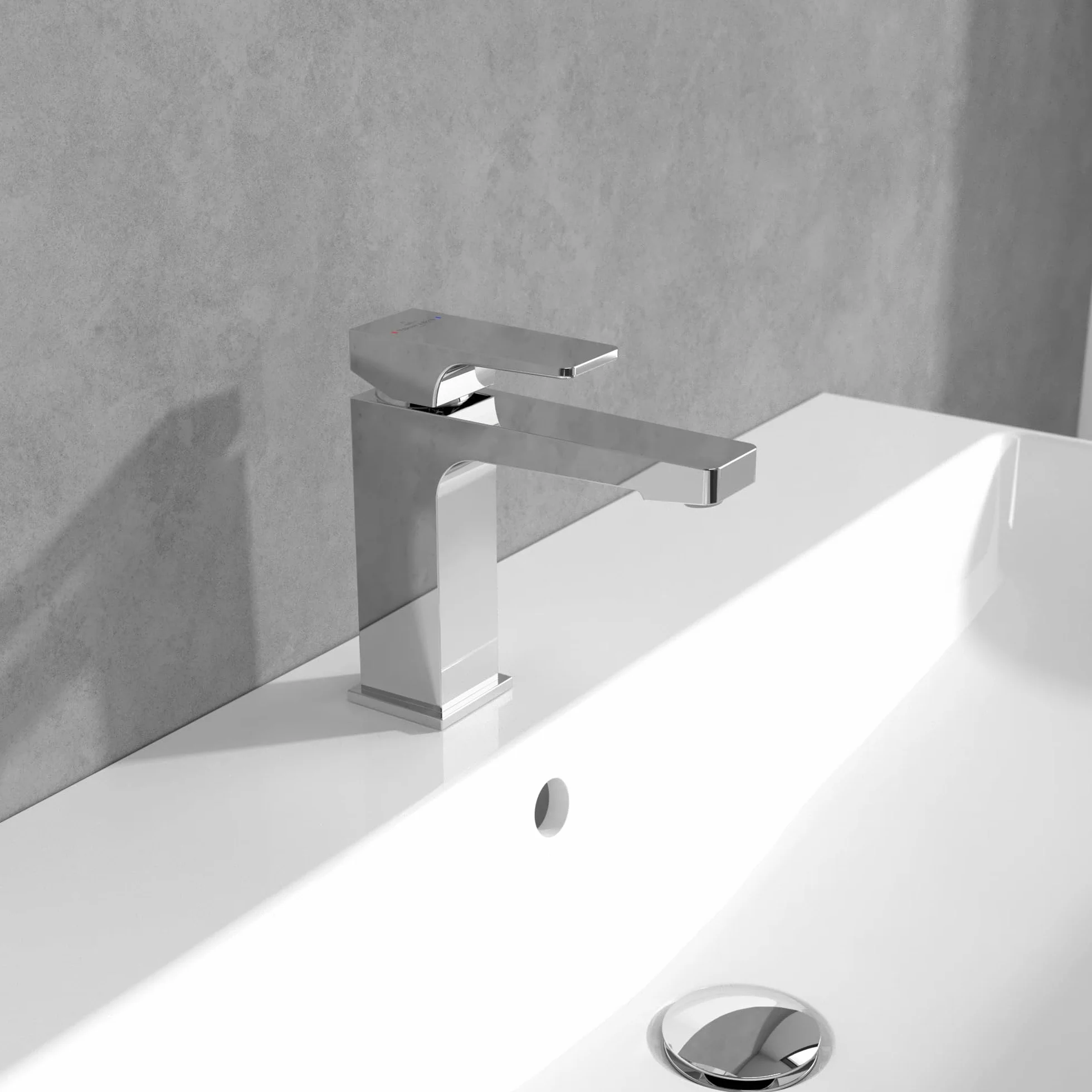 VILLEROY AND BOCH Architectura Square bateria umywalkowa z chromowanym zamkiem