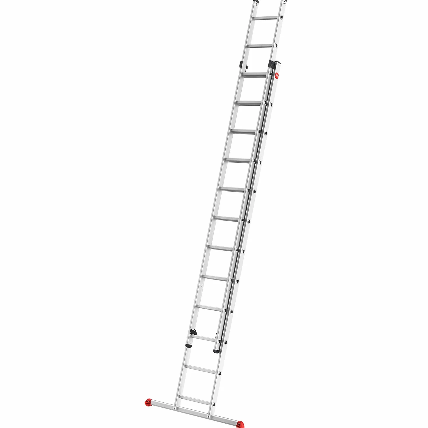 Hailo S80 ProfiStep Duo aluminiowa drabina przesuwna, 2 x 12 szczebli, obciążenie do 150 kg, system zatrzaskowy z zabezpieczeniem przed podnoszeniem, regulowana wysokość szczebli, aluminiowa drabina,
