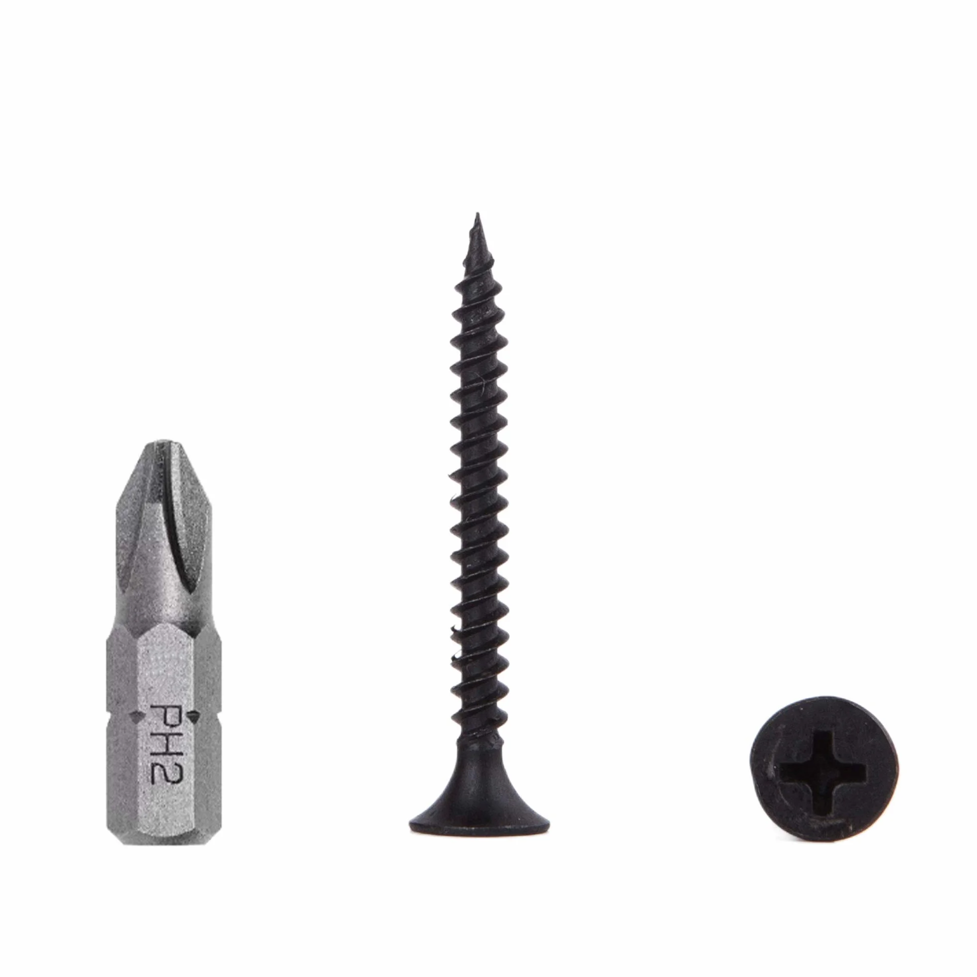 (400 sztuk) czarne fosforanowe śruby ze stali węglowej 3,5 x 35 mm wkręty do płyt gipsowo-kartonowych, cienki gwint, głowica Philips Bugle, łączniki z płyty gipsowo-kartonowej (400, 3,5 x 35 mm)