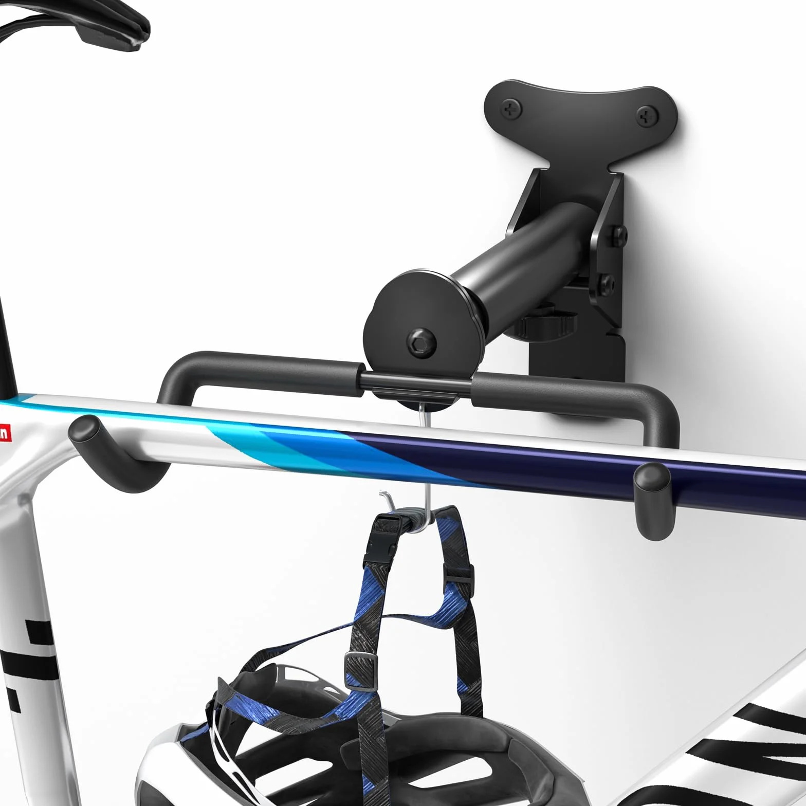 WELDUN Wieszak ścienny na rower, uchwyt na rower, składany stojak na rower, regulowana odległość, z hakiem na kask, stojak do przechowywania rowerów do garażu i pomieszczeń