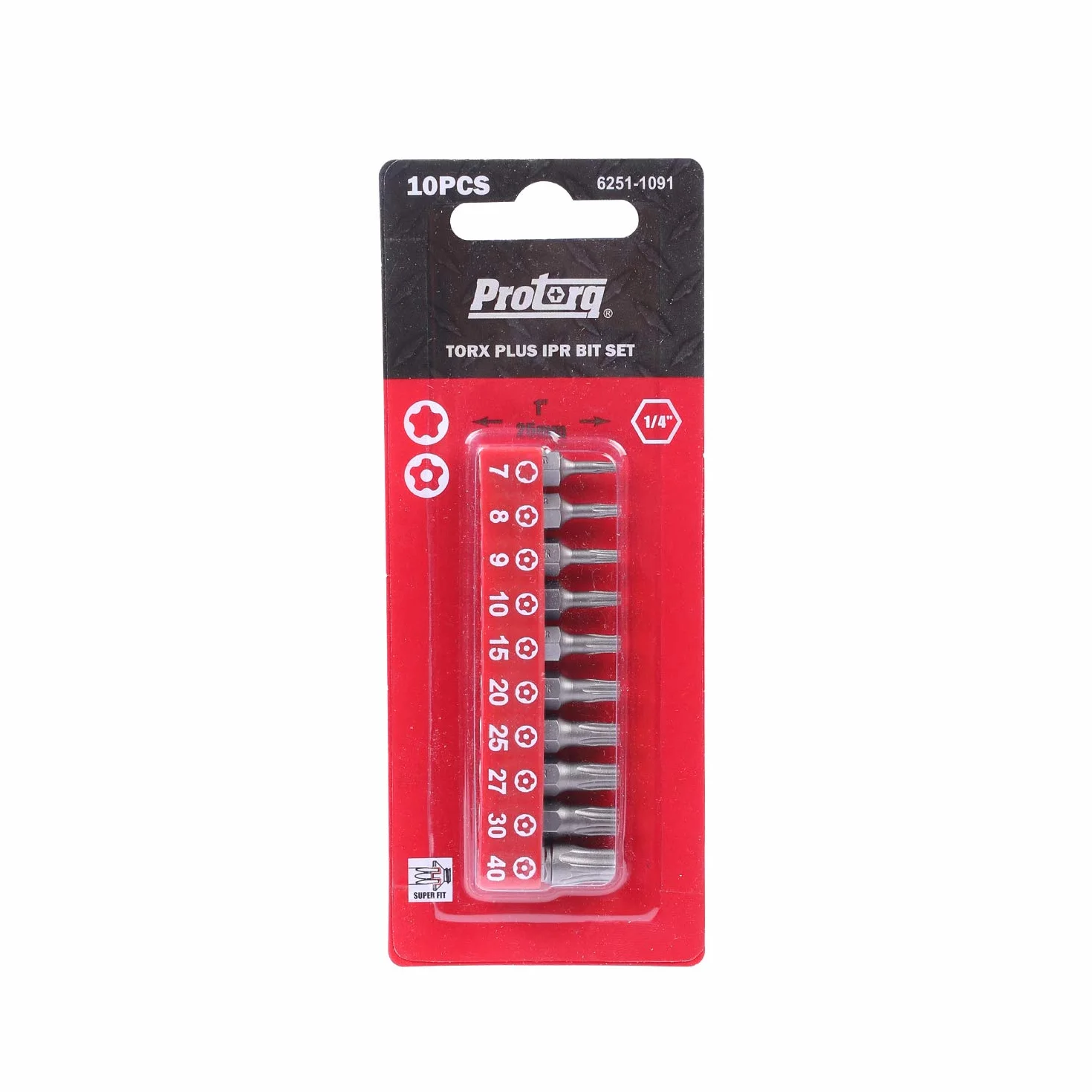 Protorq TORX PLUS 5-bitowe bity odporne na manipulacje (IPR 7-IPR 40) 25 mm, wysokiej jakości stal S2