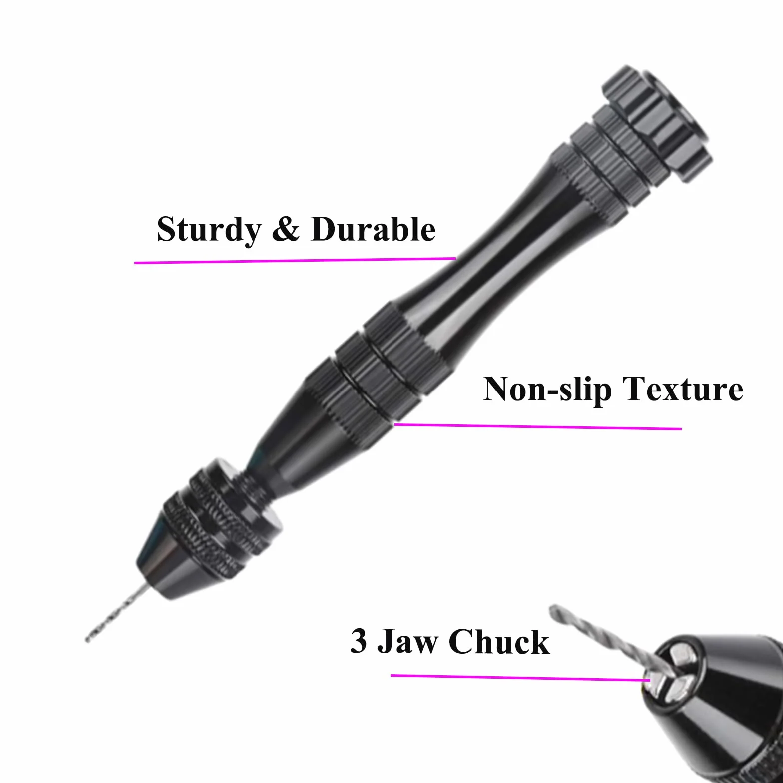12 cm wiertarka ręczna z 14 szt. Mini Twist Drill 0,5 mm-3 mm czarna duża wiertarka ręczna do modelarstwa