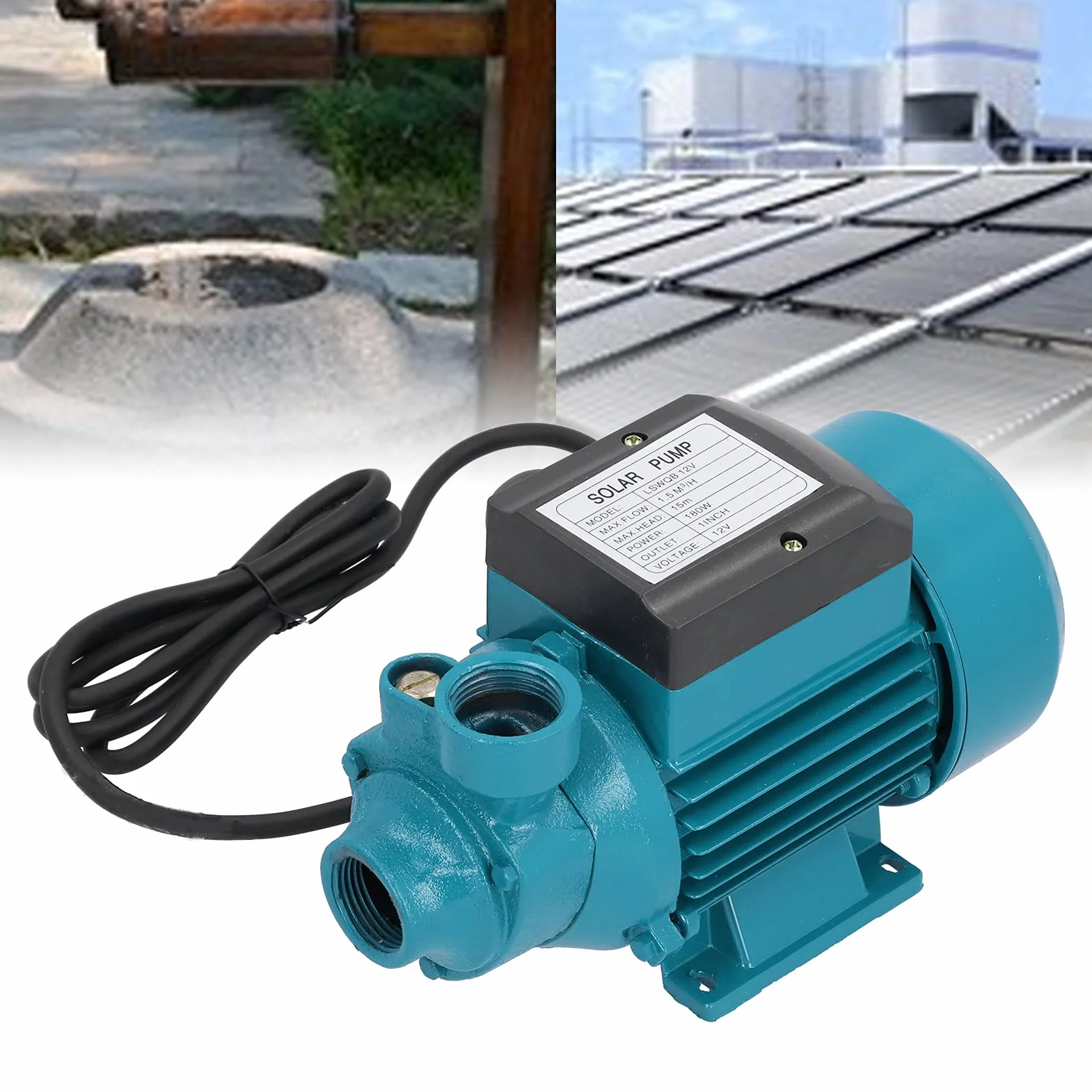 Wodna Pompa Elektryczna 180W DC12V do Transferu i Usuwania Wody z Ogrodu, Wanny, Beczki na Deszczówkę, Basenu, Stawów i Akwariów