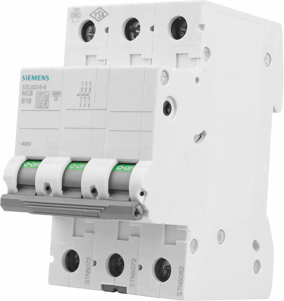 Siemens 5SL63166 wyłącznik nadprądowy 6 kA B16 3P w 3TE 400 V, MCB, bezpiecznik automatyczny