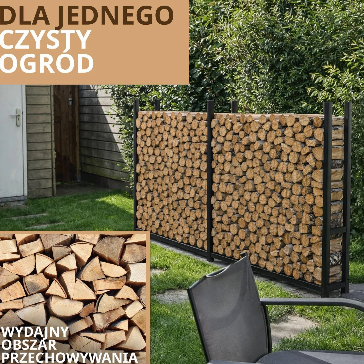 Metalowy stojak na drewno opałowe 223 x 25 x 115 800kg malowany proszkowo