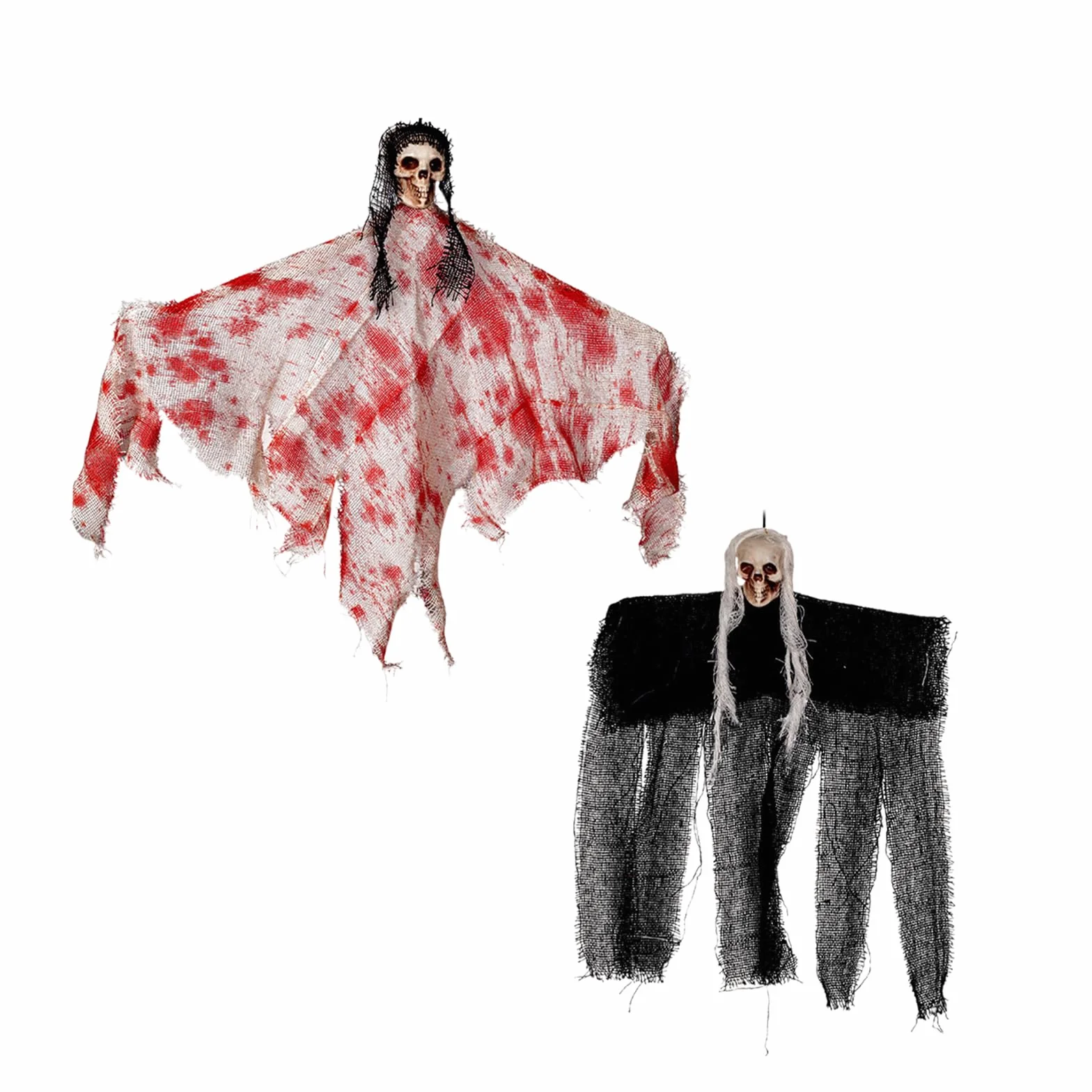 Wiszące dekoracje na Halloween, duch, latający duch do dekoracji nawiedzonego domu, do wewnątrz, na zewnątrz, podwórko, ogród, dekoracje imprezowe na Halloween, 2 szt