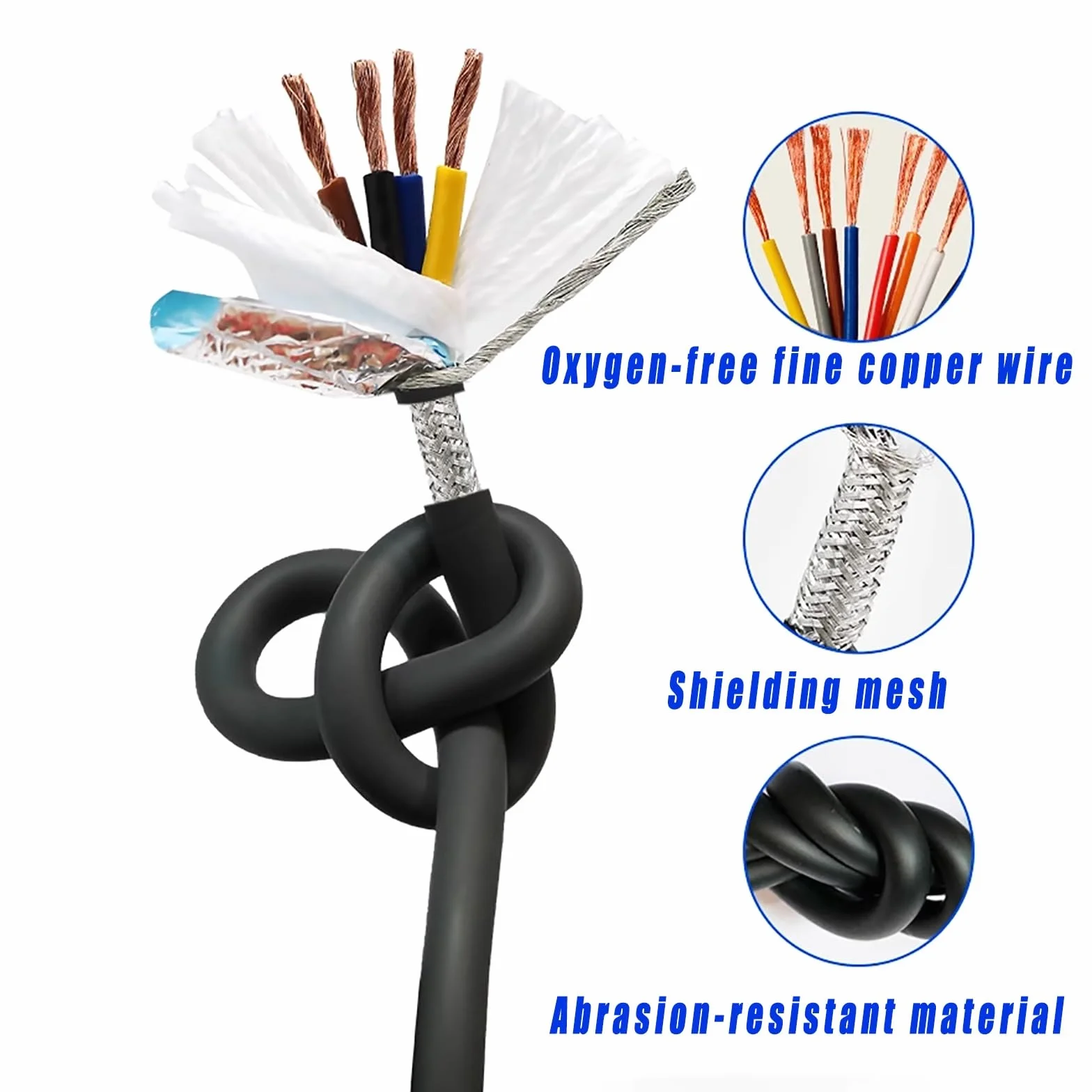 Ekranowany kabel alarmowy, Kabel skrętkowy ekranowany UL2464 22AWG 300 V -20°C do 80°C 4-20 żył(25ft,22AWG-14C)