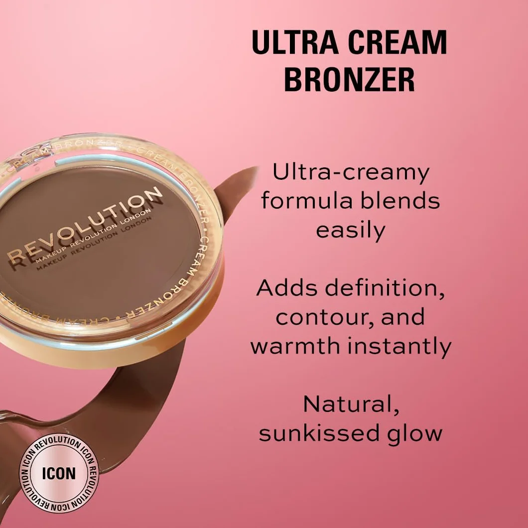Revolution Beauty London, Ultra kremowy bronzer, lekki, do jasnych odcieni skóry, 6,7 g