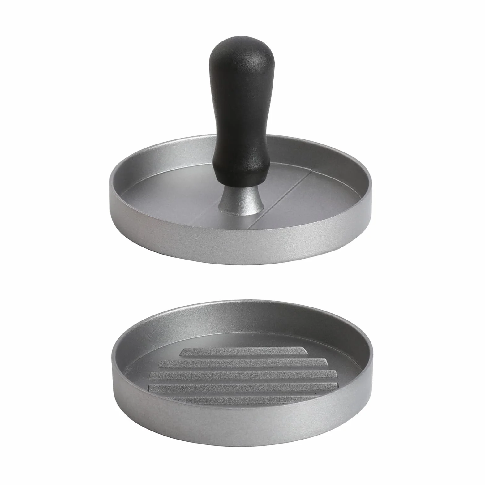 Prasa do hamburgerów z odlewu aluminiowego, średnica 11,8 cm, powłoka zapobiegająca przywieraniu