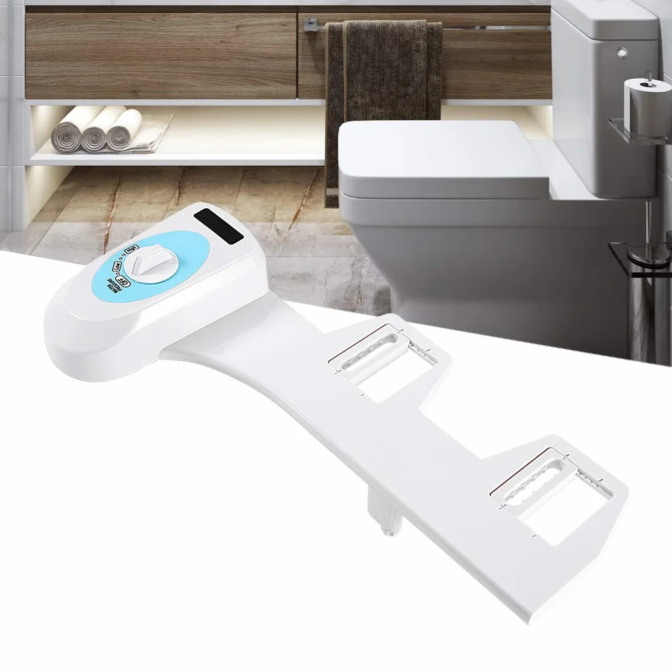 Cocoarm WC bidet nakładka do czyszczenia intymnego WC bidet, regulacja ciśnienia wody zimnej ze świeżą wodą i dyszą samooczyszczającą, nie elektryczna