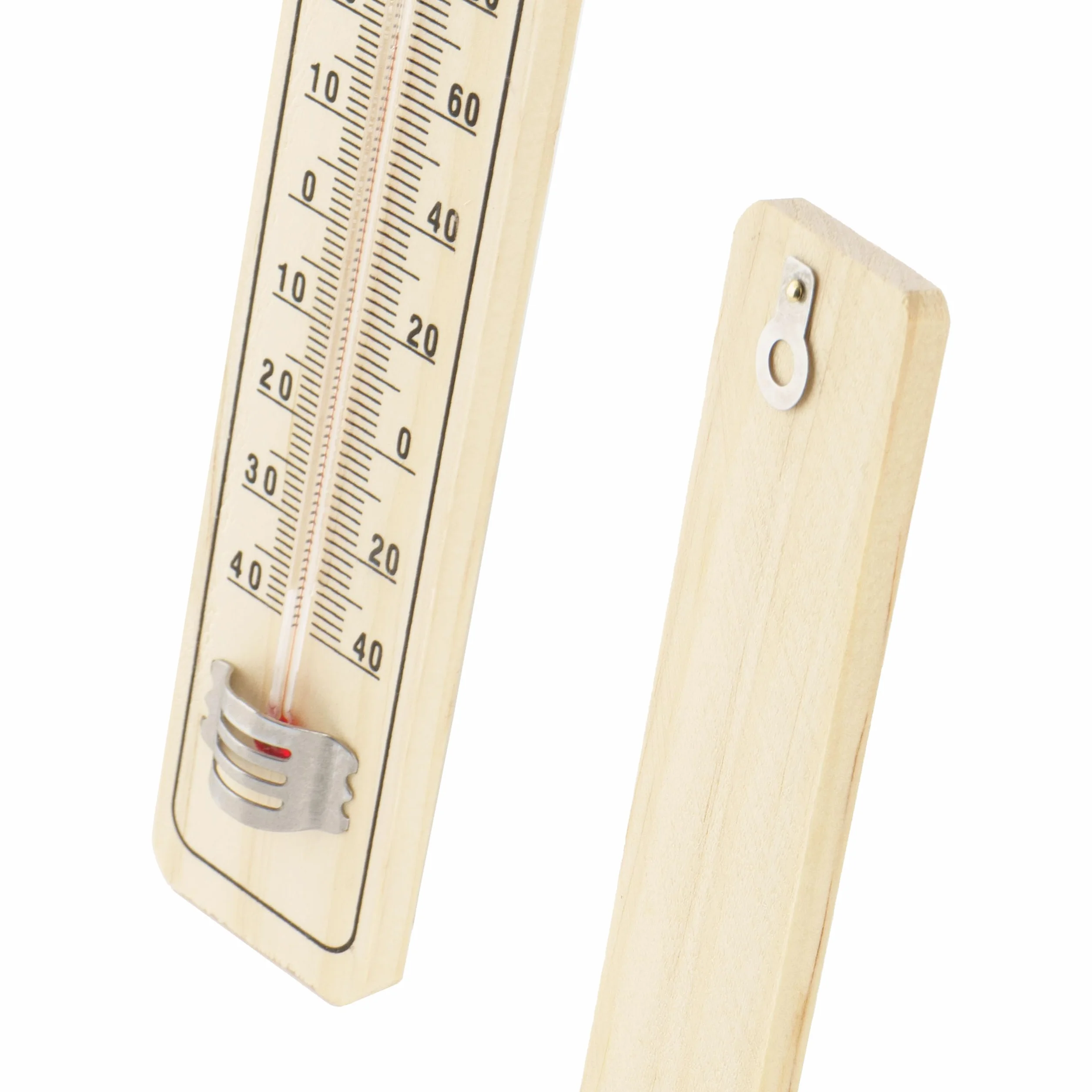 Termometr drewniany zewnętrzny wewnętrzny -40 +50°C 20,5x4x0,8 cm na wieszak