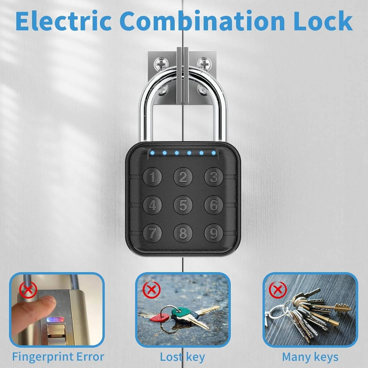 Smart Combination Block, 6 -cyfrowa Szafka Hasła Blokada Elektroniczna Kłódka z Kodem, Wodoodporne Cyfrowe Parłowne Kłódki do Szaf Siłowni, Bramy, Szafka