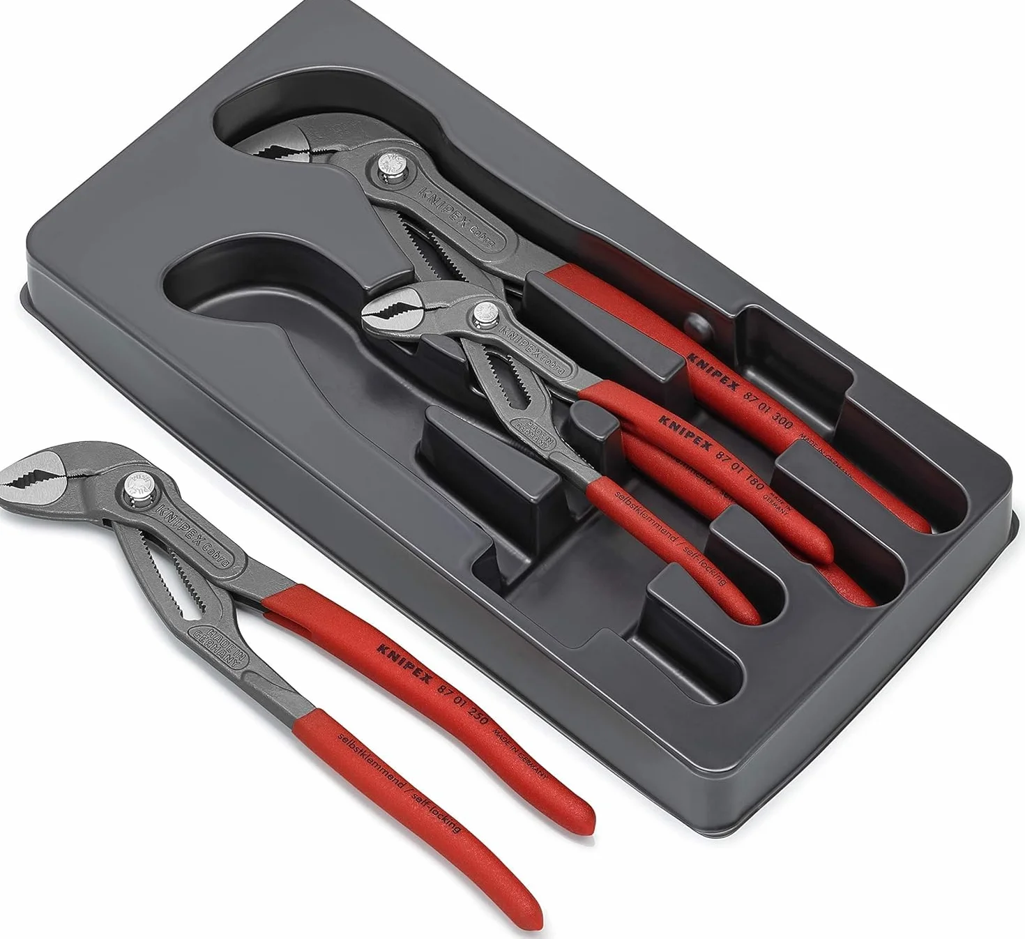 KNIPEX Zestaw szczypiec Cobra 1 x 87 01 180, 1 x 87 01 250, 1 x 87 01 300, 00 20 09 V02
