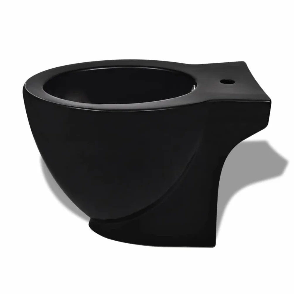 Czarny ceramiczny zestaw toaletowy i bidet - ładny