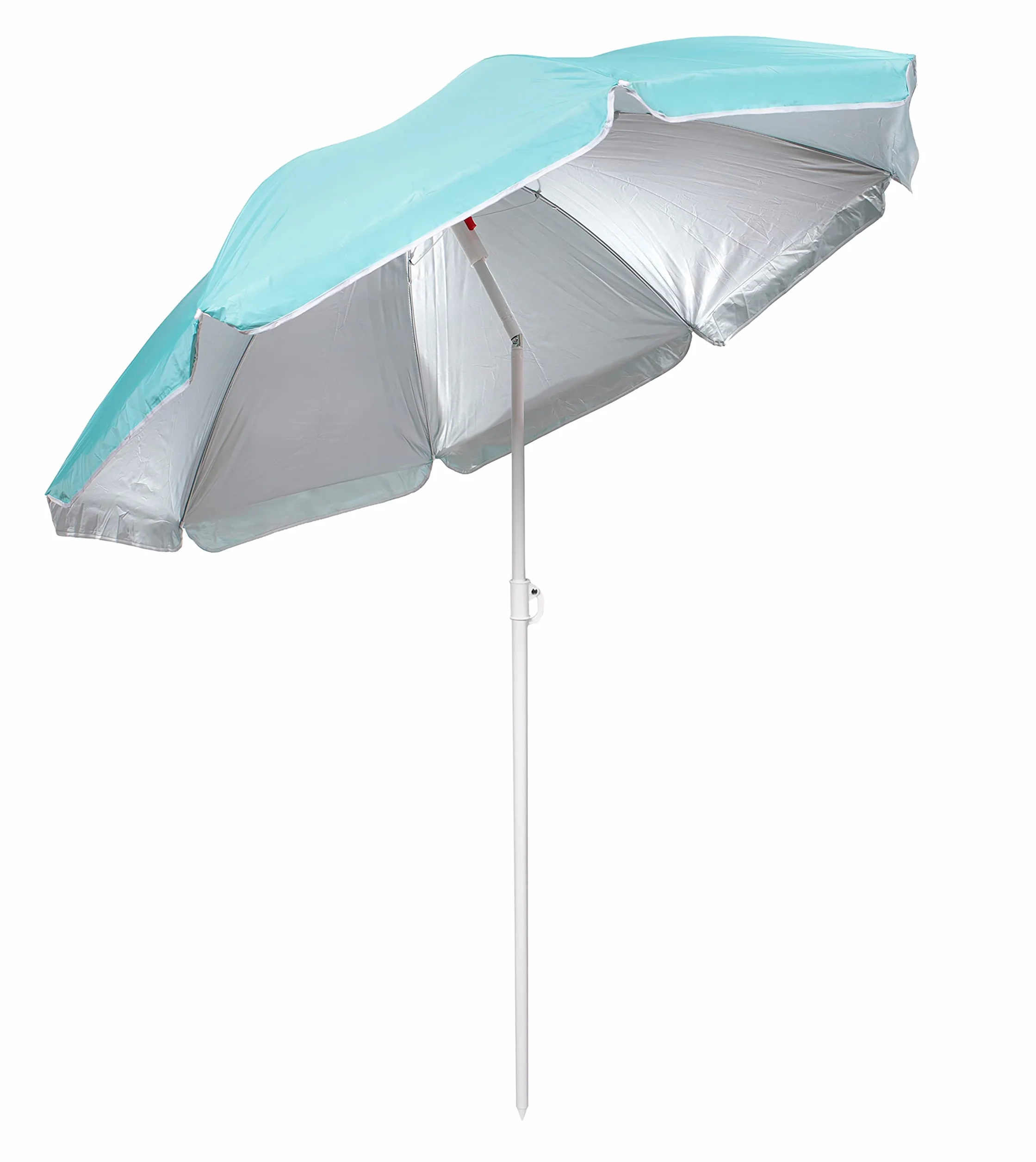 Parasol plażowy, ochrona przed słońcem, ochrona przed słońcem, z kołkiem do wbijania w ziemię, 160 cm, 180 cm, uchylny drążek aluminiowy