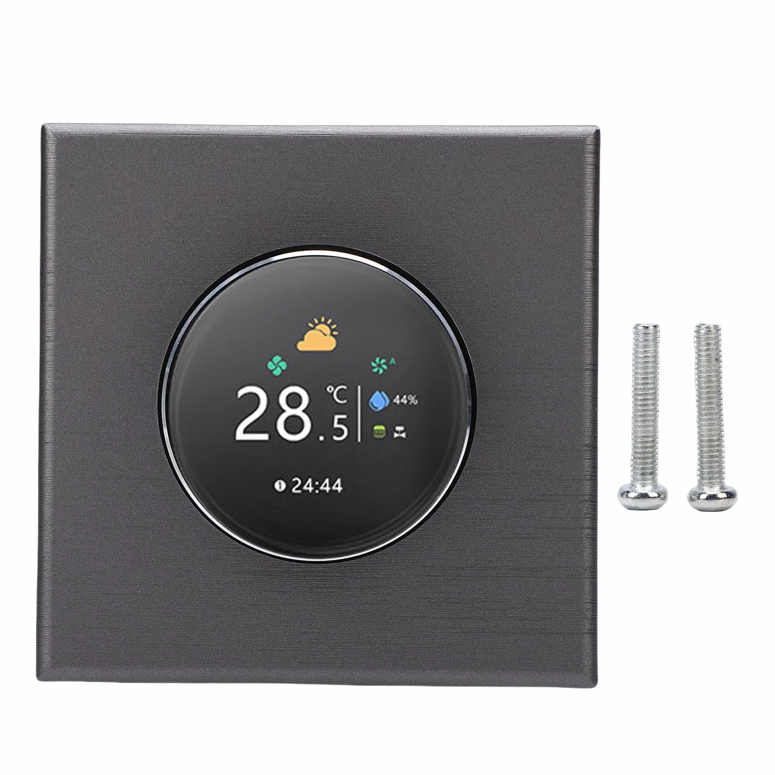 lyrlody Inteligentny Termostat WiFi, Termostat PC ABS z Inteligentnym Pokrętłem z Ekranem TFT 240x240, Pilot z Aplikacji, Programowalny od 41 do 95F, do Domowego Systemu Ogrzewania Podłogowego AC