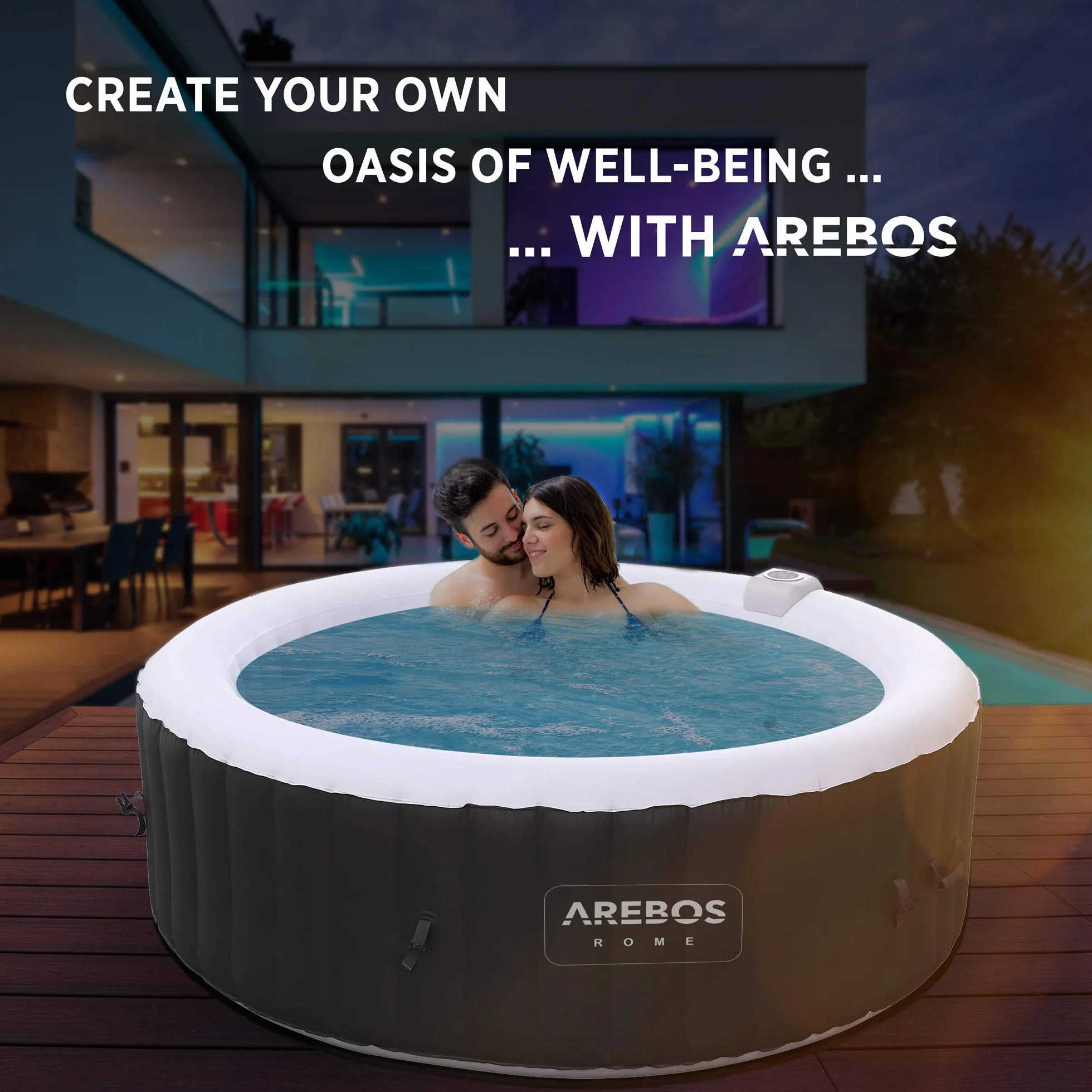 Arebos Zestaw Comfort 2 poduszki na szyję wodoodporny Pianka PU Biały