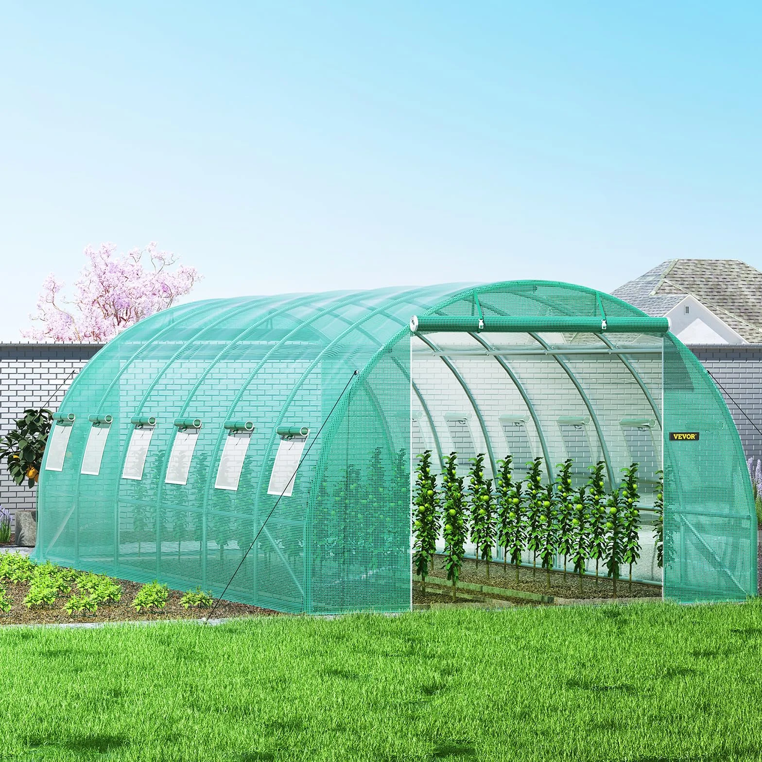 VEVOR Szklarnia tunelowa 6 x 3 x 2,1 m ocynkowana stal przenośna
