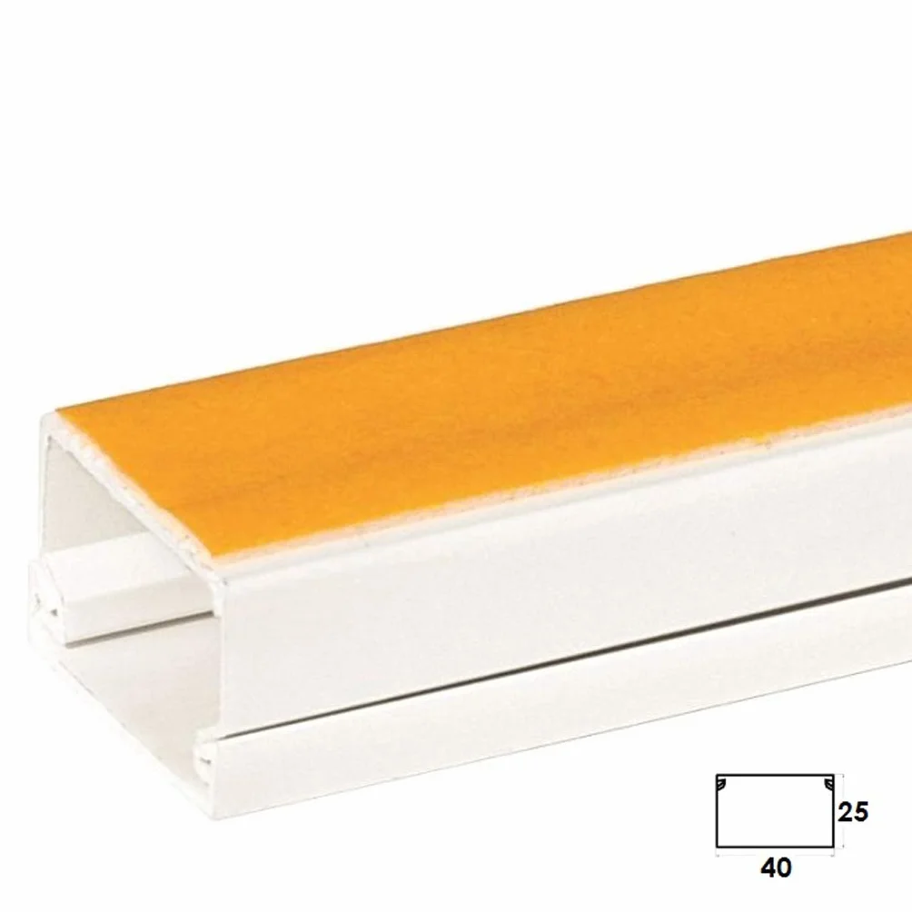 ENVA® Elektryczny przewód kablowy, biały samoprzylepny do malowania kabel do bagażnika PCW i drut schludny plastikowy przewód elektryczny mini bagażnik (4, 40 x 25 mm)