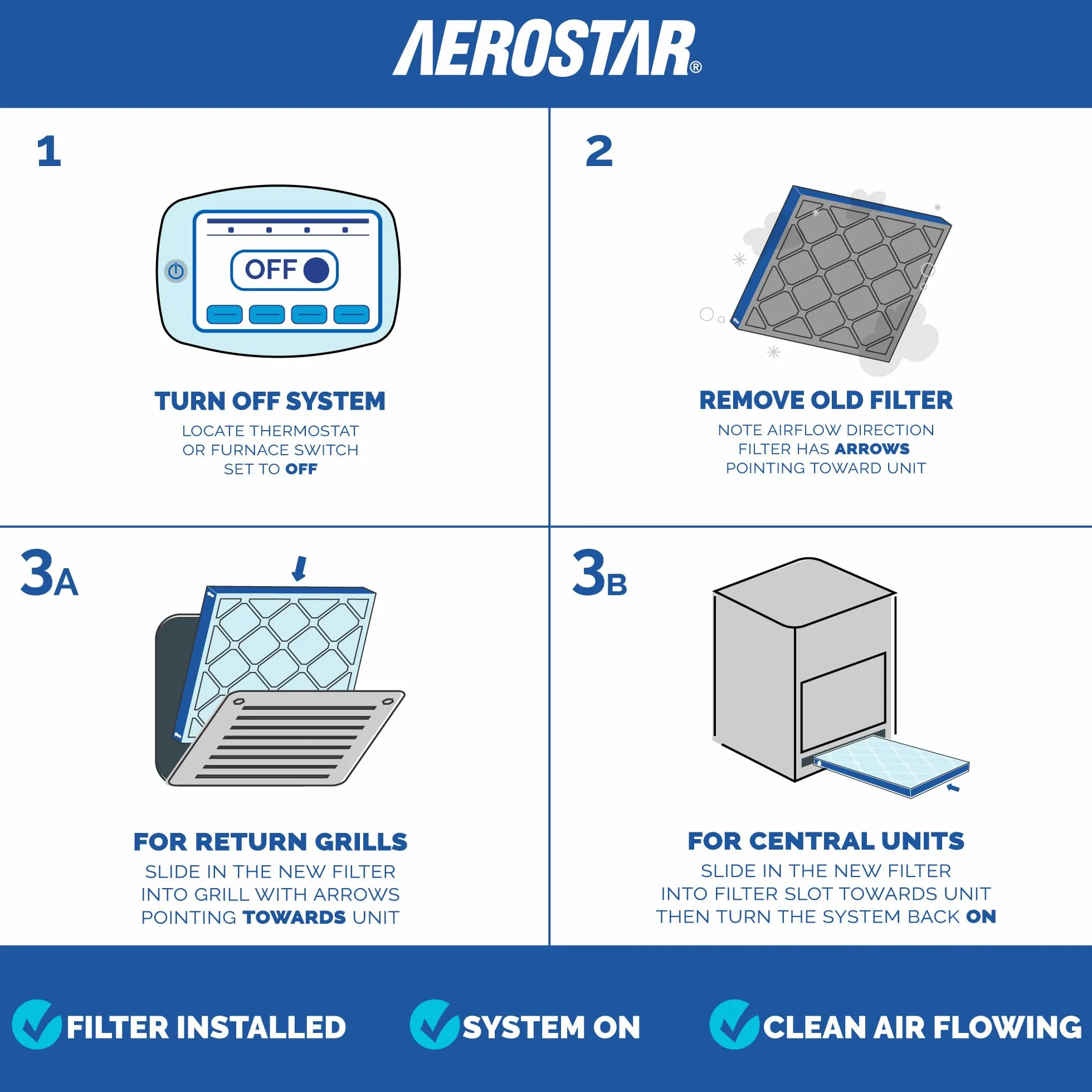 Aerostar Home Max 16x20x4 MERV 13 filtr powietrza plisowanego
