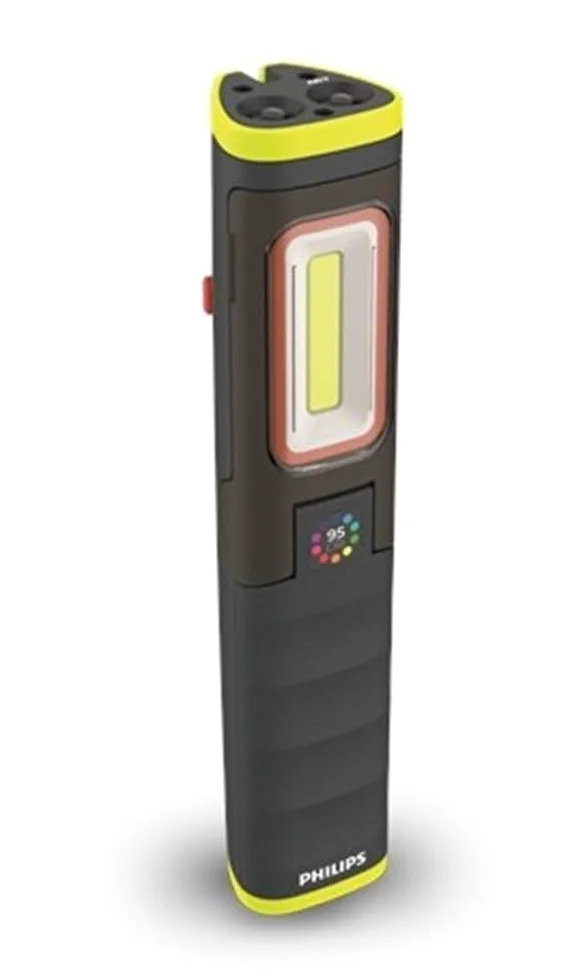 Philips Xperion 6000 UV Pillar lampa robocza LED, wysokiej jakości lampa warsztatowa wielokrotnego ładowania, lampa ręczna, rozkładane pole świetlne o jasności 500 lm, dodatkowe światło punktowe i