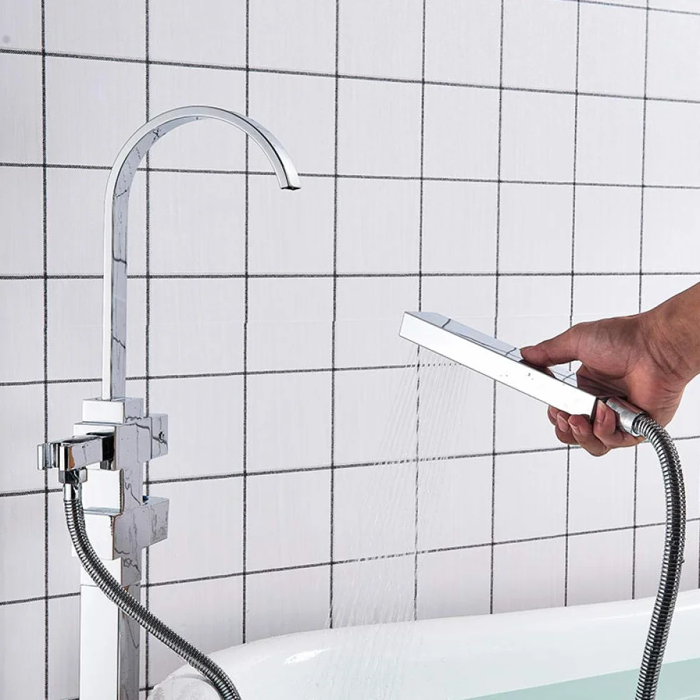Bateria Termostatyczna Do Wanny, Montowana Na Podłodze, Bateria Umywalkowa Do Wanny, Bateria Jednouchwytowa Z Termostatem, Bateria Mieszająca Wodę Z Prysznicem Ręcznym