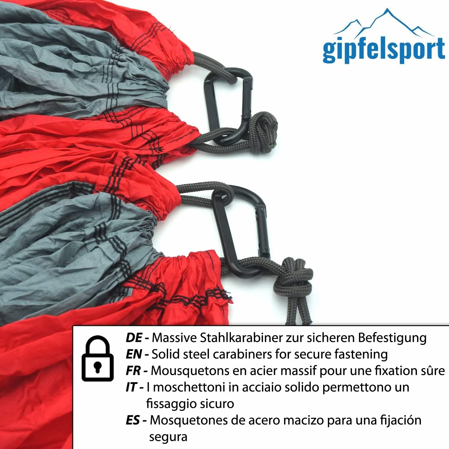 Gipfelsport Hamak szaro-czerwony z paskami
