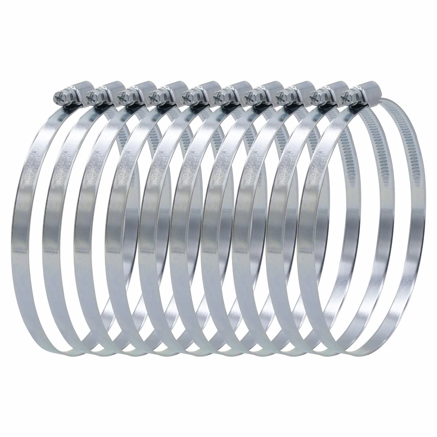 VARIOSAN Zestaw obejm do węża 11091, 10 sztuk, zakres mocowania 100-120 mm, szerokość taśmy 9 mm, W1