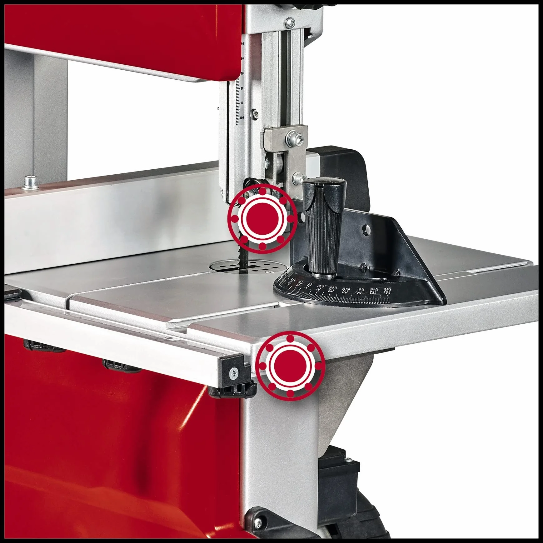 Einhell Piła taśmowa TC-SB 245 L (400 W, maks. prędkość piły 726 m/min, szerokość przepustu 245 mm, maks. wysokość cięcia 101 mm, nachylony stół do piły, ogranicznik równoległy i kątowy, przyłącze
