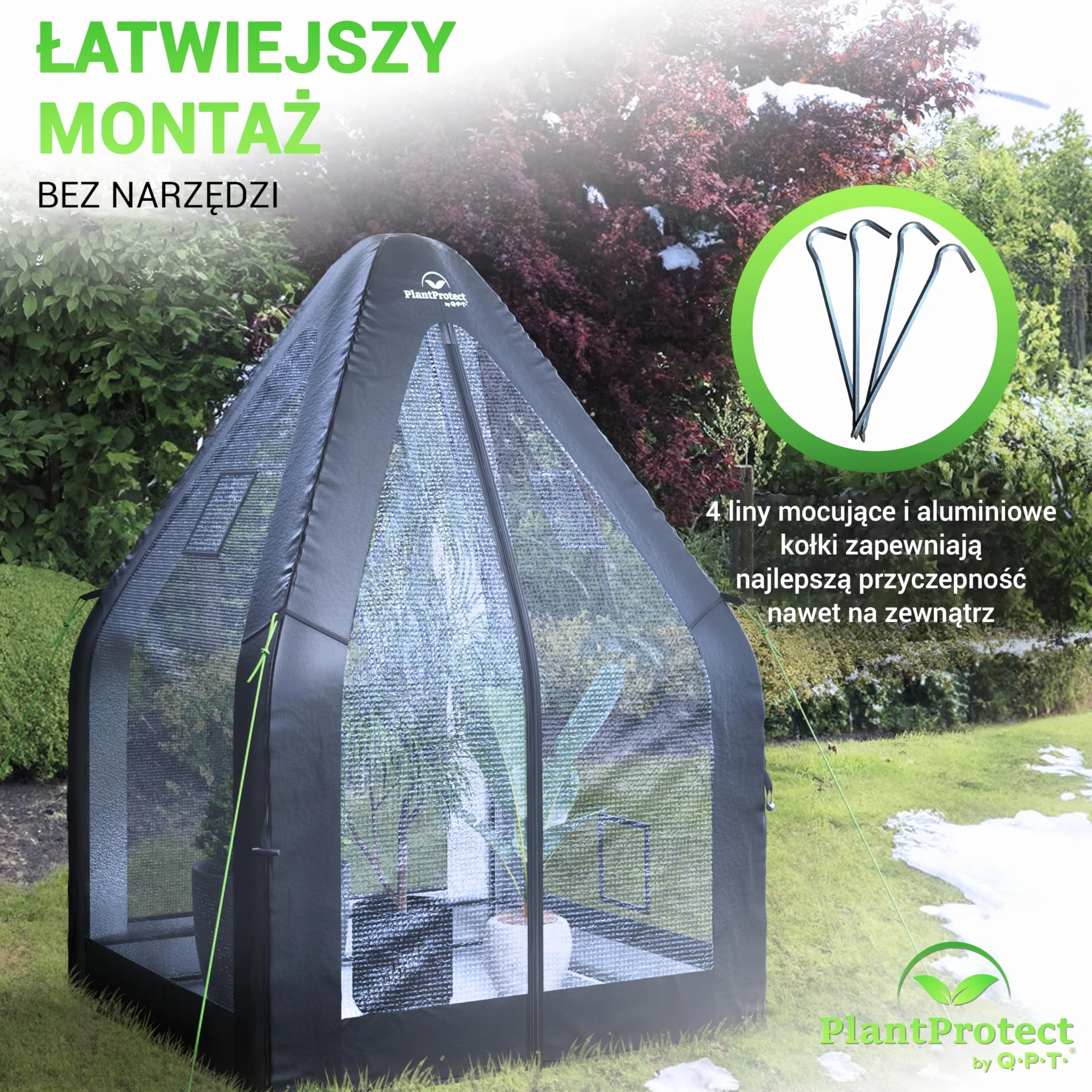 Q.P.T. Namiot zimowy dla roślin - Ochrona przed wiatrem i deszczem (Folia bąbelkowa)